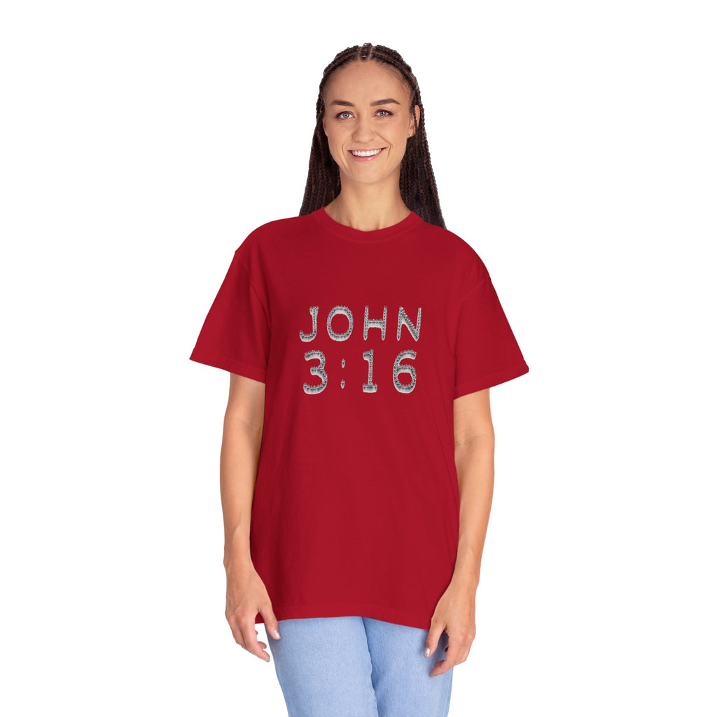 John 3:16 Scripture Cross T-shirt (Ver. 2) | Christian Bible Verse Tee