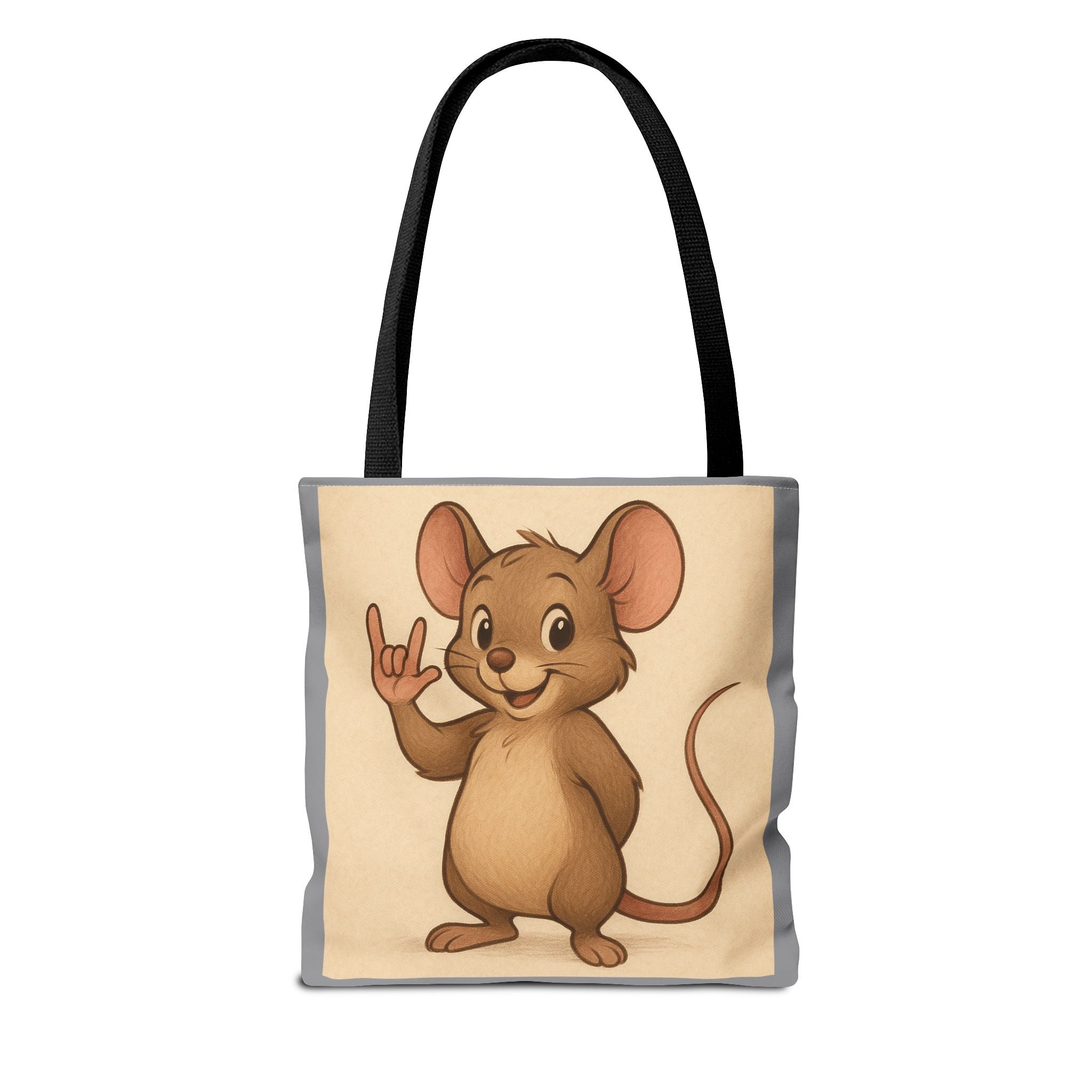 Tote Bag - Mouse I Love You, Cute Animal Print, Carry-All Shoulder Bag, Reusable Shopping Tote, Gift for Animal Lovers, Eco-Friendly Grocery