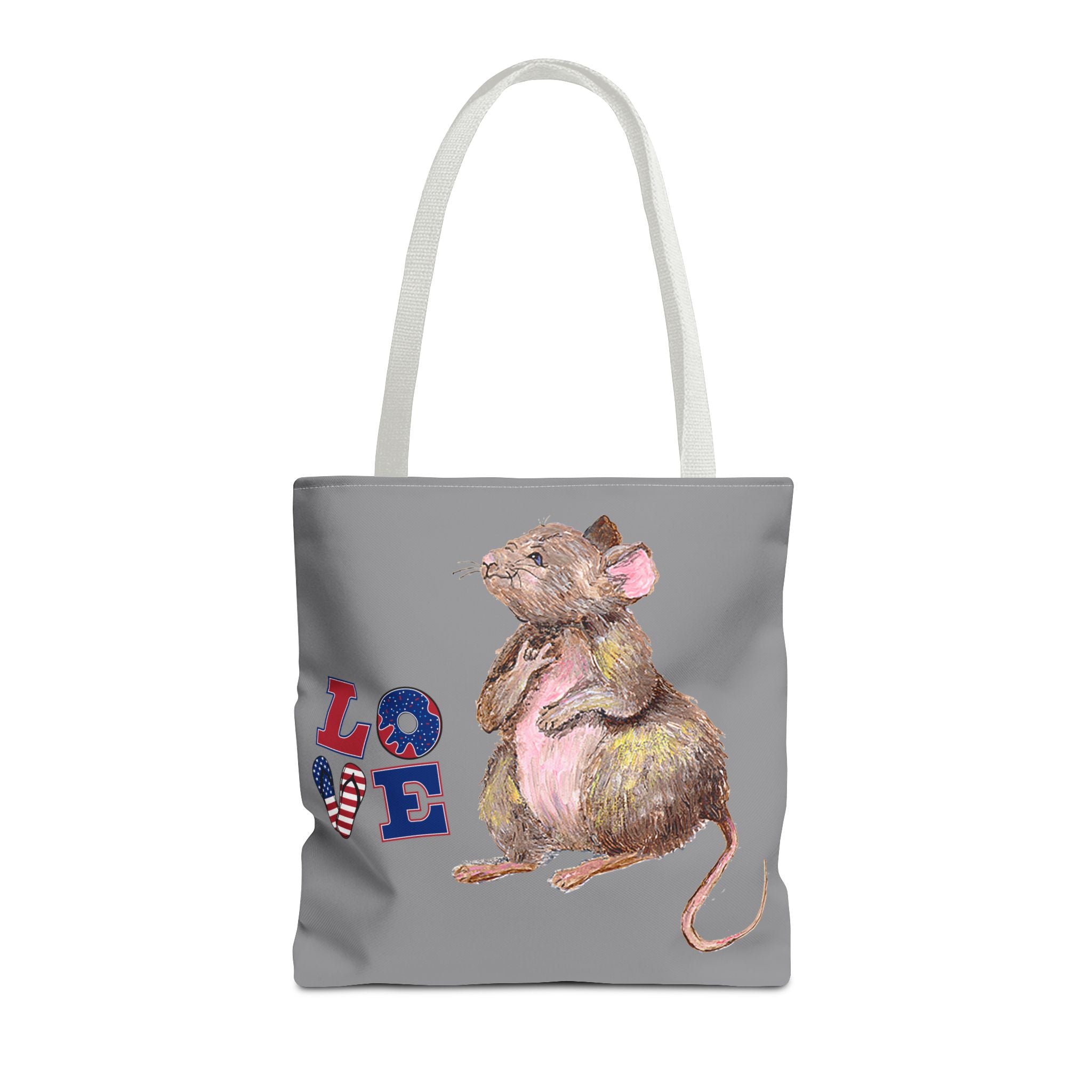 I Love You Mouse Patriotic LOVE Tote Bag | Mouse 1 AND Mouse 2 | All-Over Print