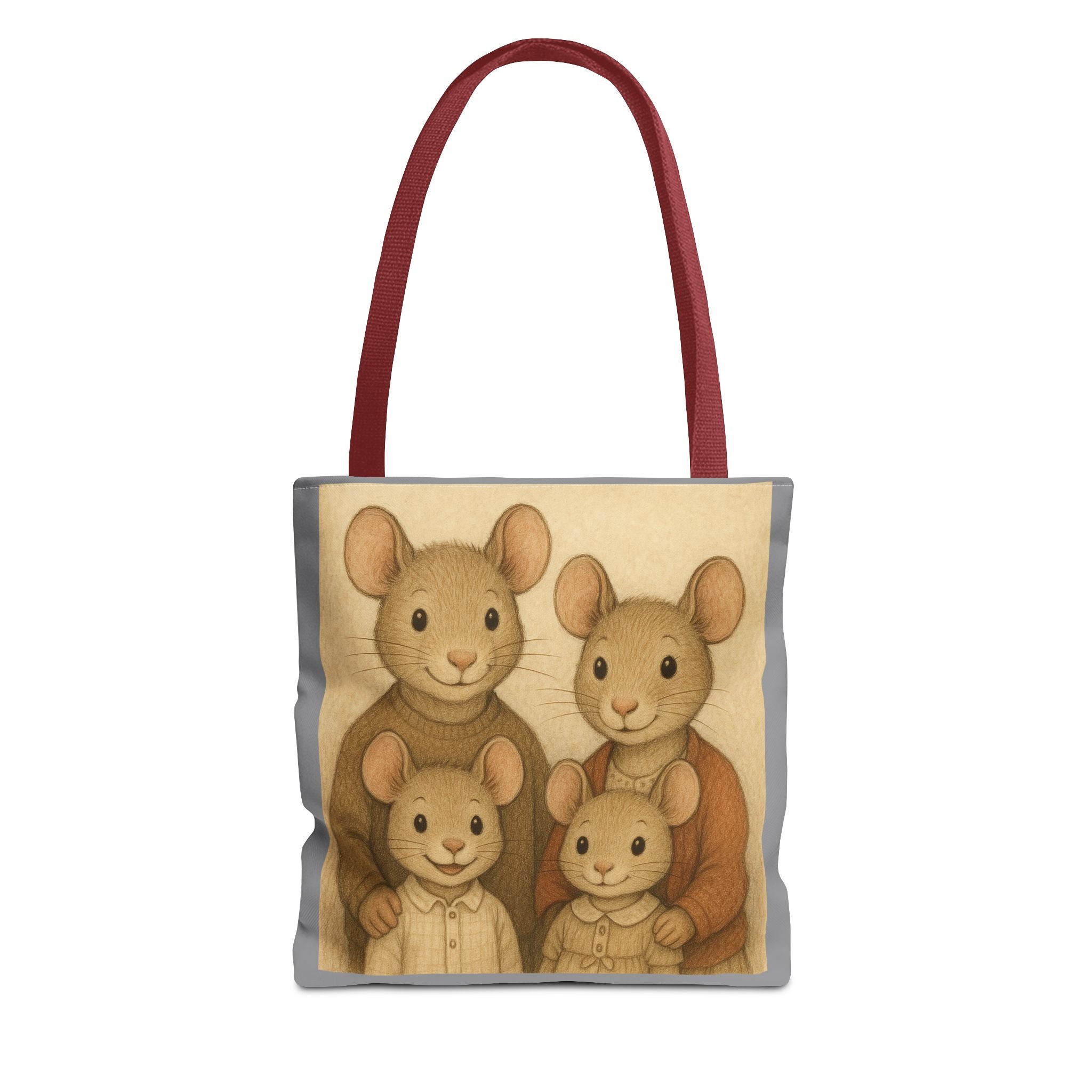 Tote Bag - Mouse Family, Cute Animal Print, Carry-All Shoulder Bag, Reusable Shopping Tote, Gift for Animal Lovers