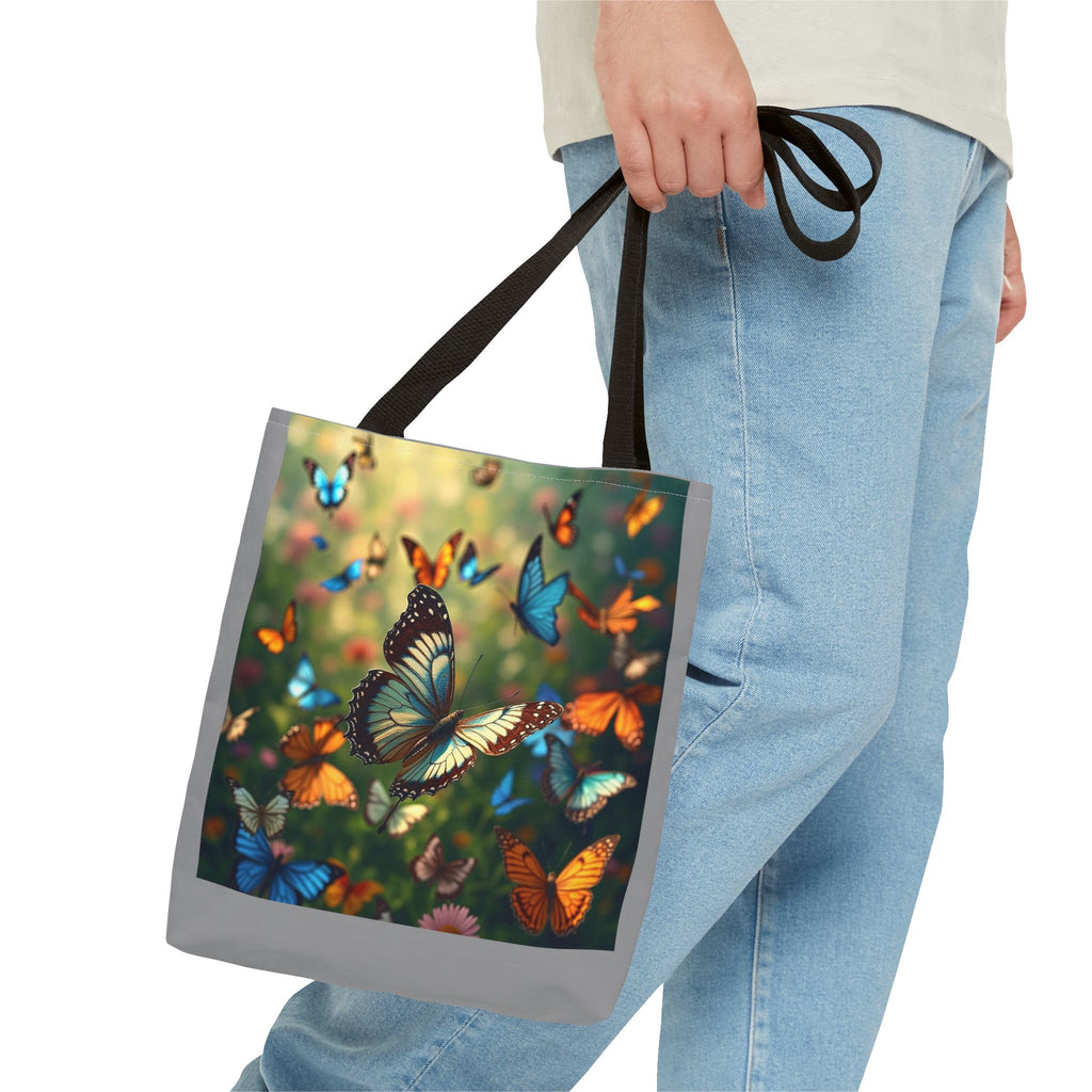 Butterfly Swam 1 Tote Bag - Floral Nature Garden Shopping Bag, Reusable Canvas Handbag, Eco-Friendly Market Tote, Gift for Her, Spring