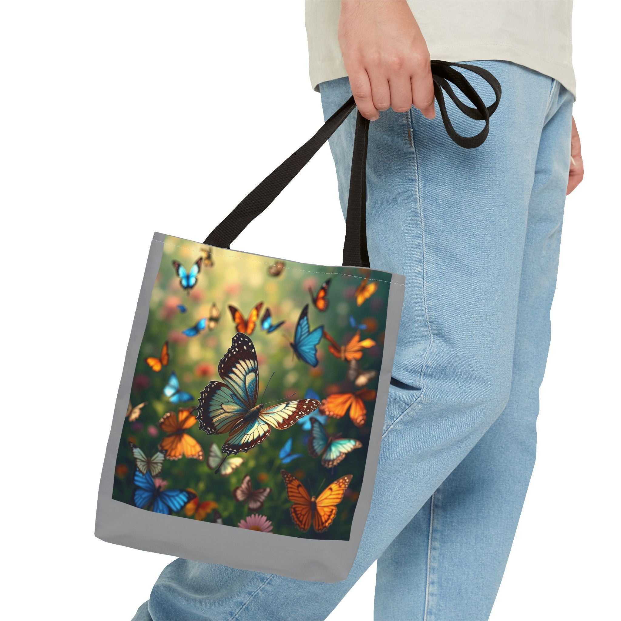 Butterfly Swam 1 Tote Bag - Floral Nature Garden Shopping Bag, Reusable Canvas Handbag, Eco-Friendly Market Tote, Gift for Her, Spring