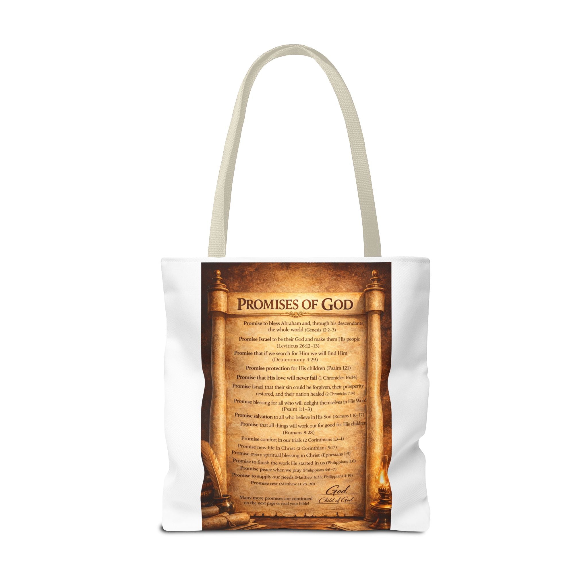 The Promises of God Tote Bag | Scripture Faith Design