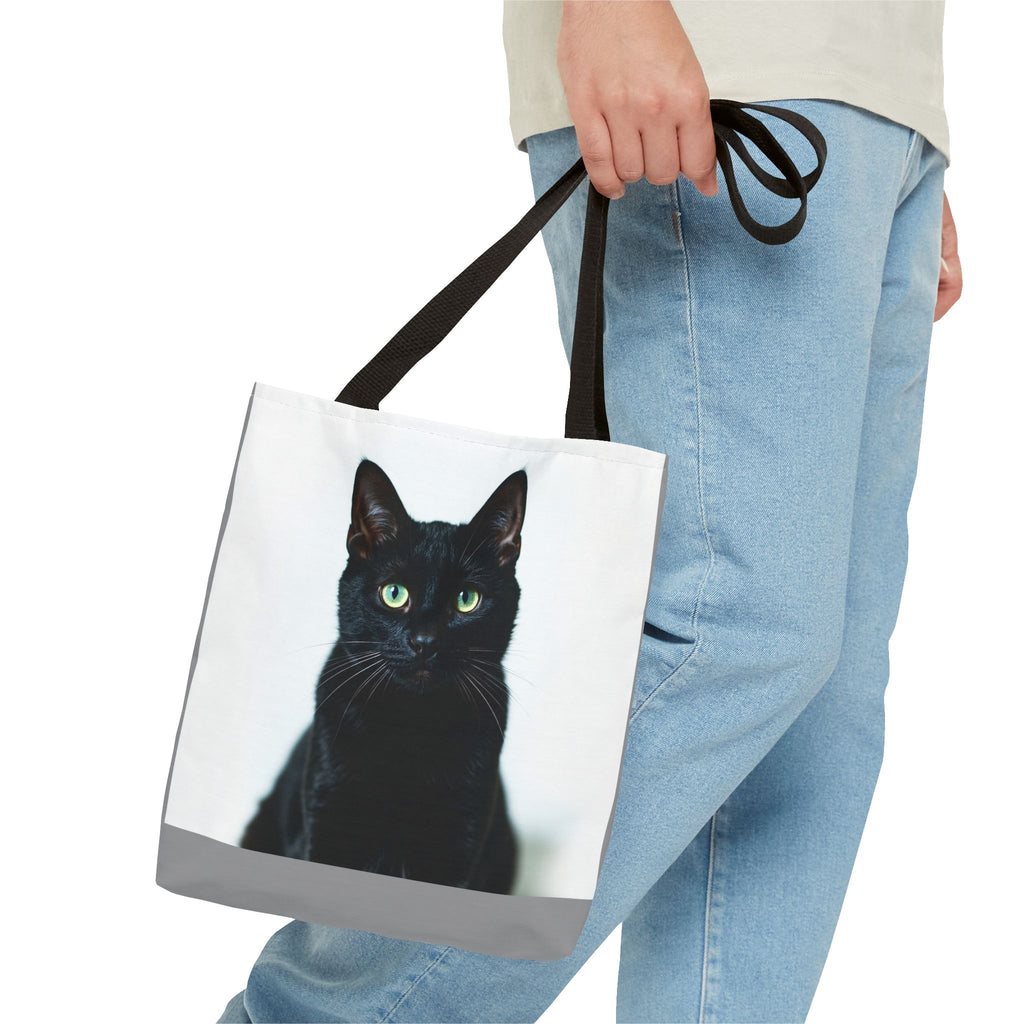 Tote Bag - Black Cat, Carry-All Shoulder Bag, Reusable Shopping Tote, Gift for Animal Lovers