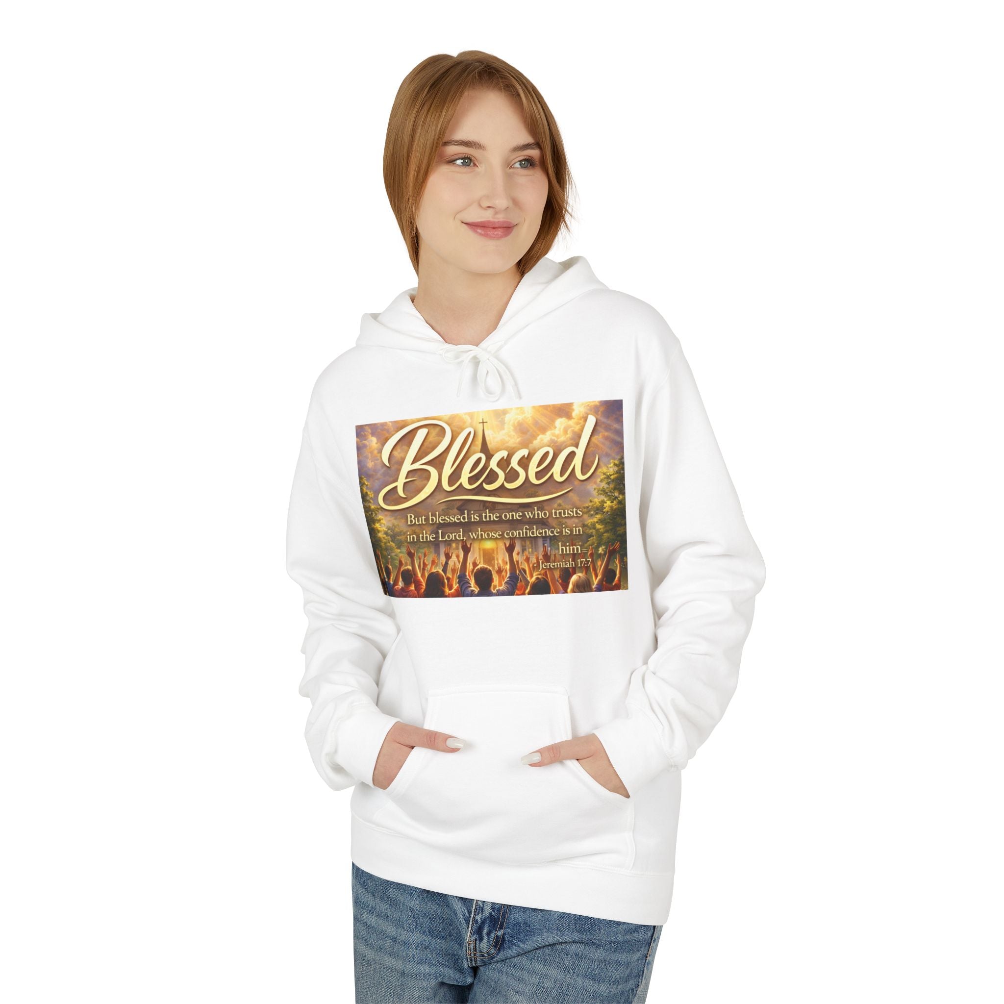 Blessed Worship Scene Hoodie | Christian Faith Sunrise Praise