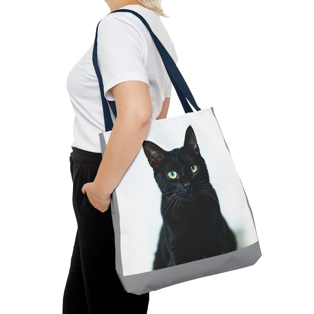 Tote Bag - Black Cat, Carry-All Shoulder Bag, Reusable Shopping Tote, Gift for Animal Lovers