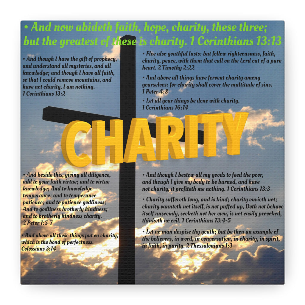 Charity Set 3 of 3 Canvas Art, Stretched Canvas Print Wall Decor, Unique Gift Idea
