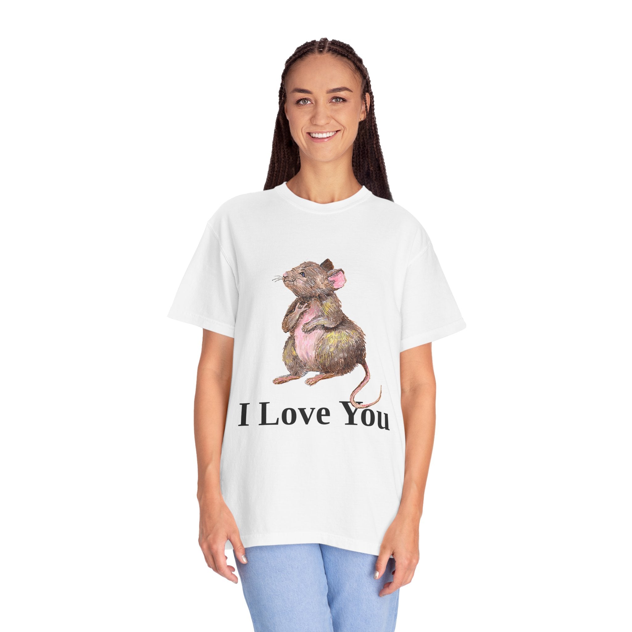 I Love You Mouse Version 1 Unisex T-shirt, Apparel, Clothing, Cute Mouse Tee, Christian Gift, Casual Top