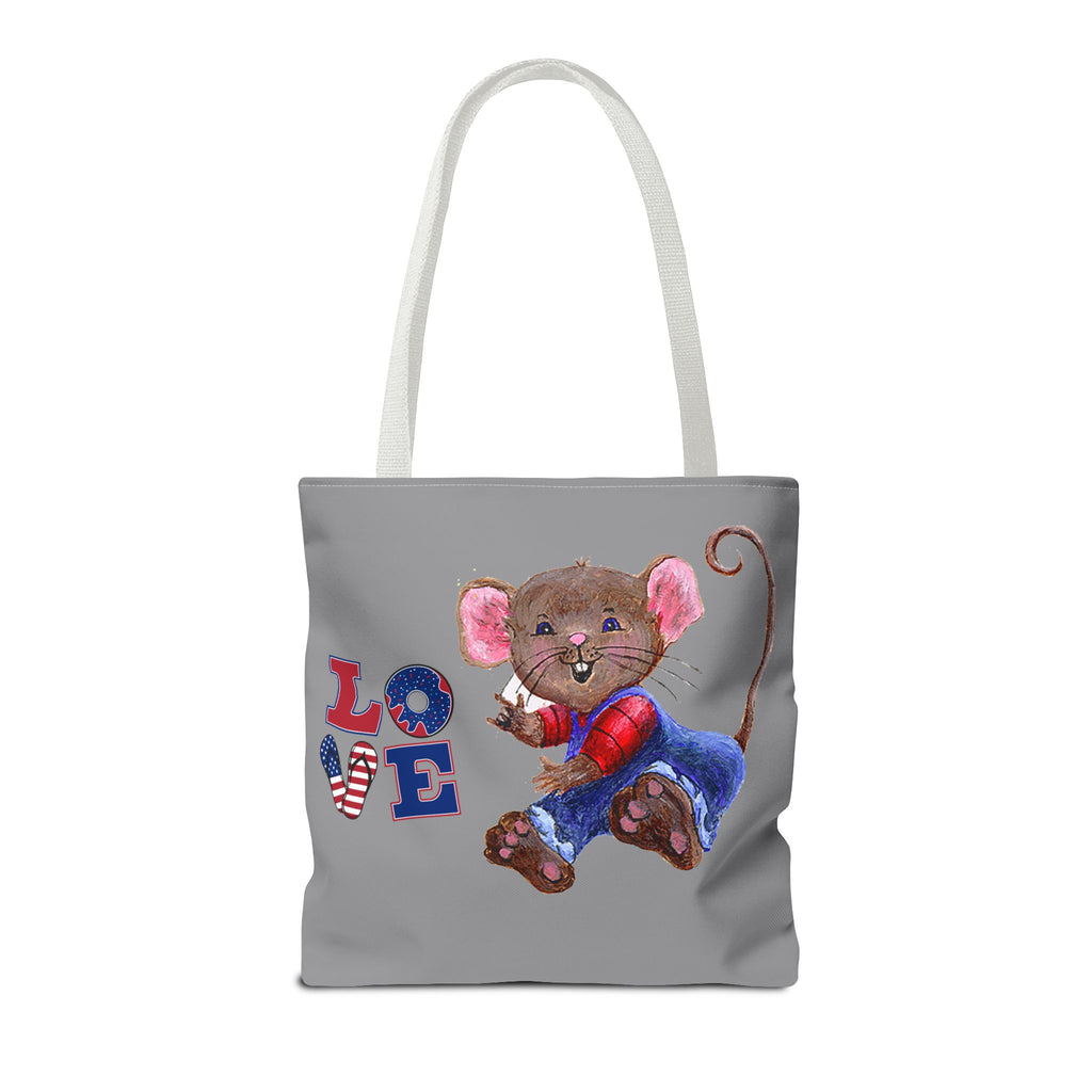 I Love You Mouse Patriotic LOVE Tote Bag | Mouse 1 AND Mouse 2 | All-Over Print