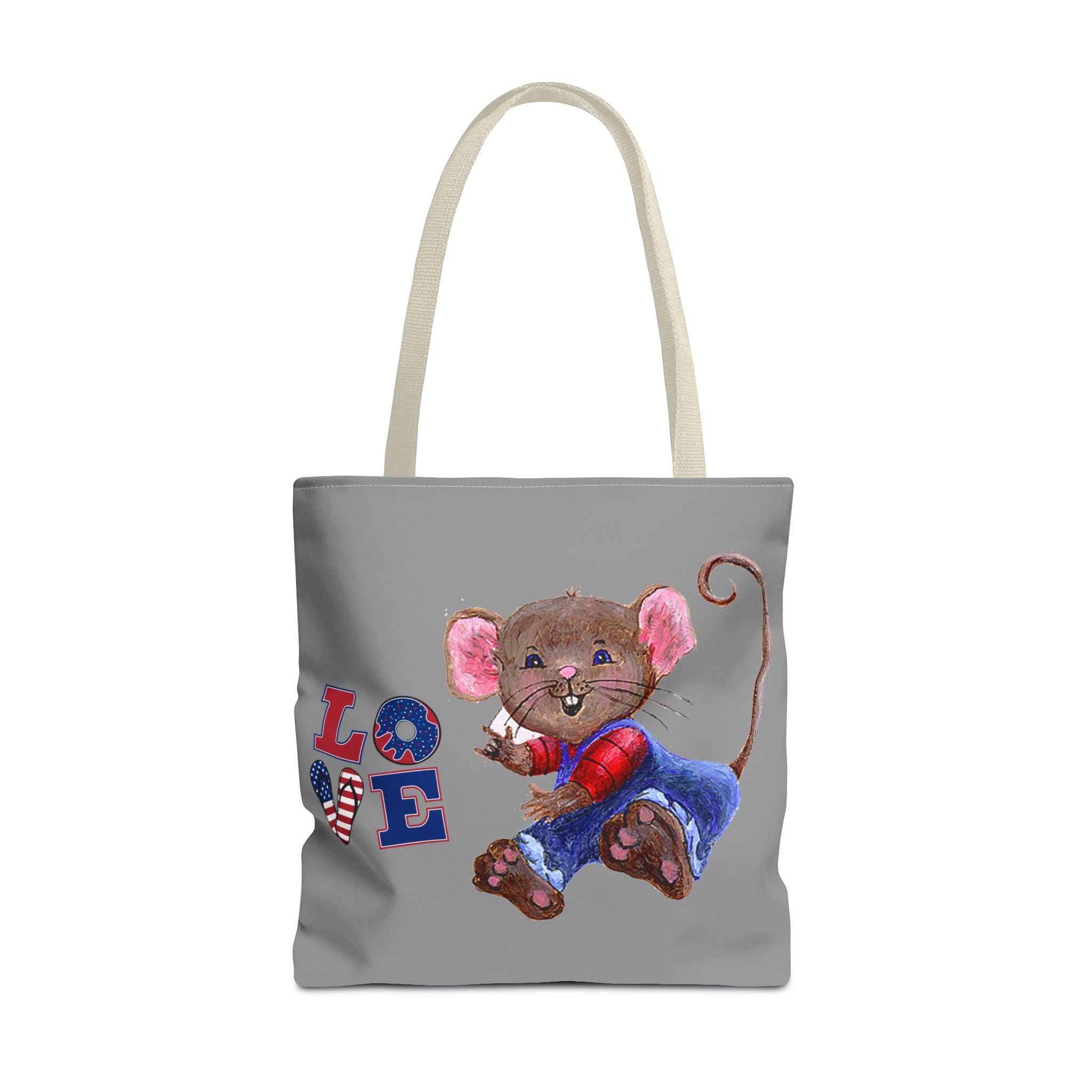 I Love You Mouse Patriotic LOVE Tote Bag | Mouse 2 | All-Over Print