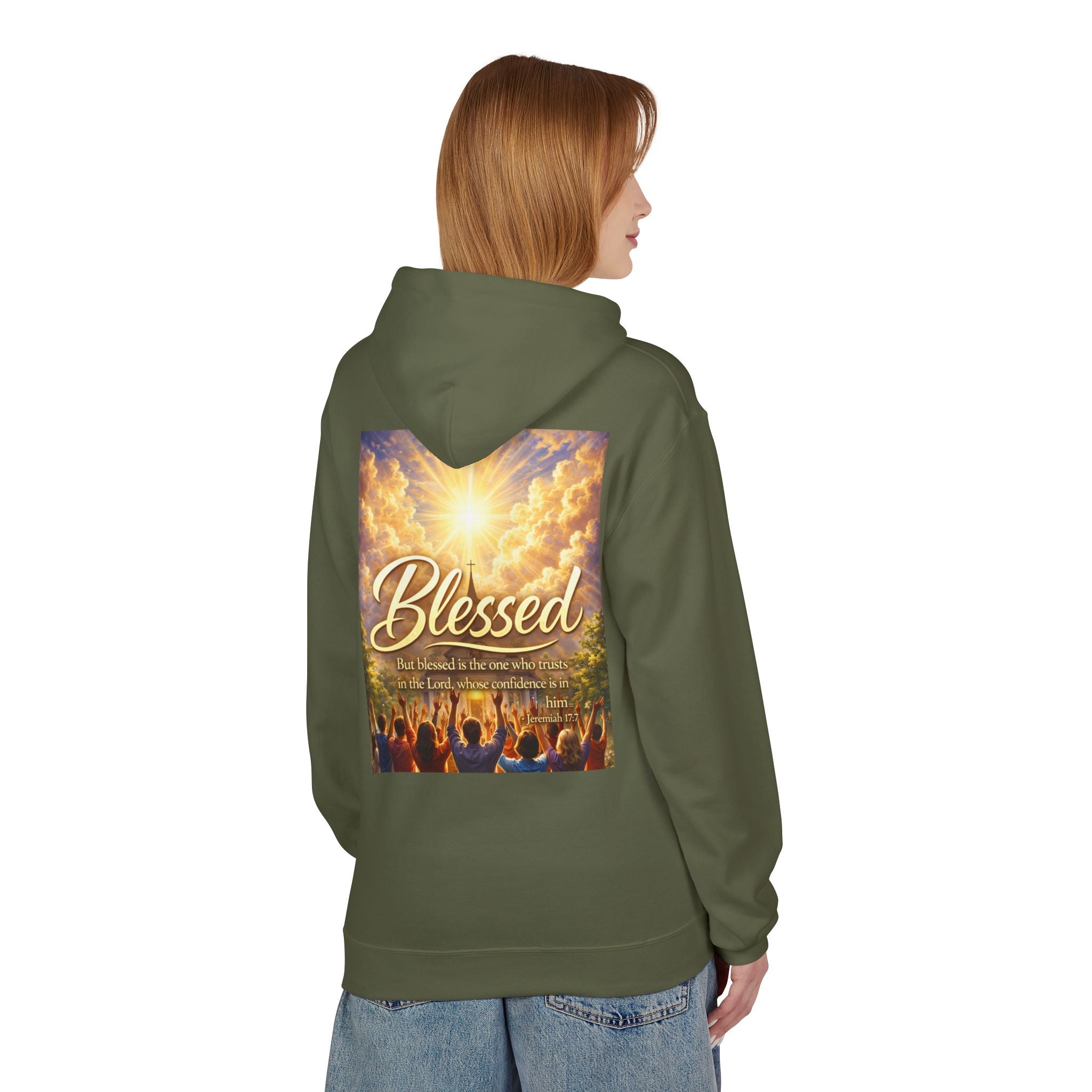 Blessed Worship Scene Hoodie | Christian Faith Sunrise Praise