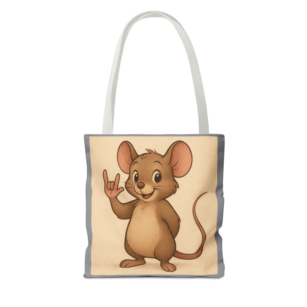 Tote Bag - Mouse I Love You, Cute Animal Print, Carry-All Shoulder Bag, Reusable Shopping Tote, Gift for Animal Lovers, Eco-Friendly Grocery