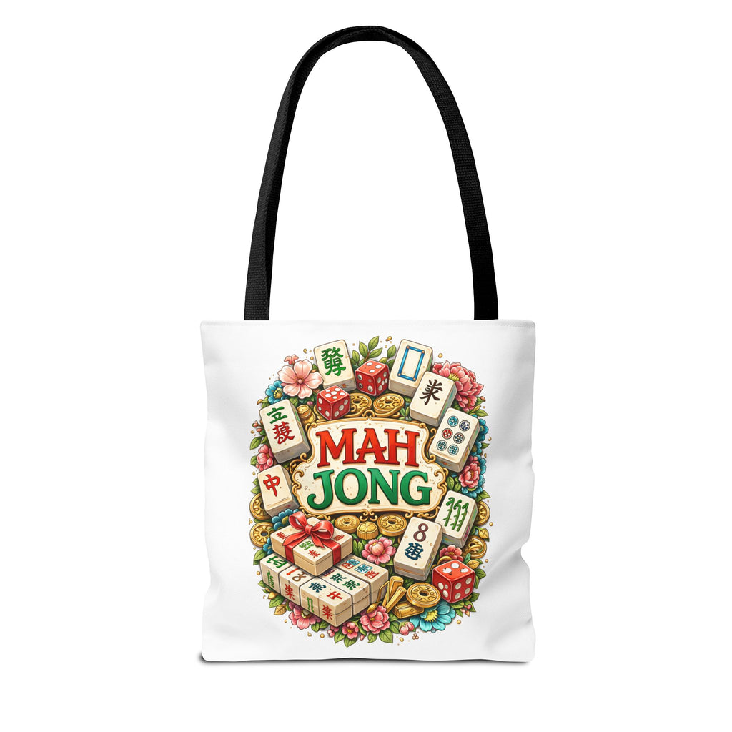 White Mahjong Tiles Tote Bag | All-Over Print Tote