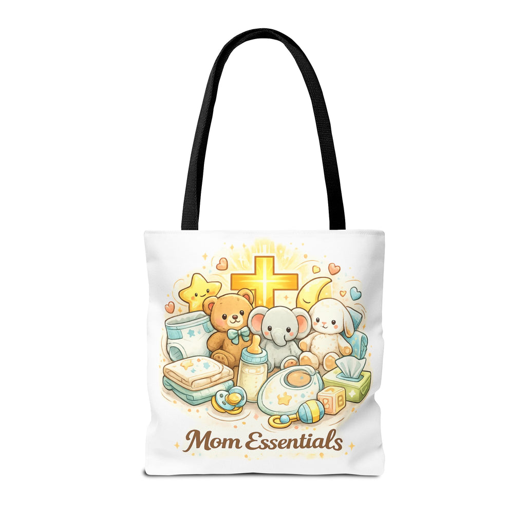 Mom Essentials White Tote Bag | All-Over Print Tote