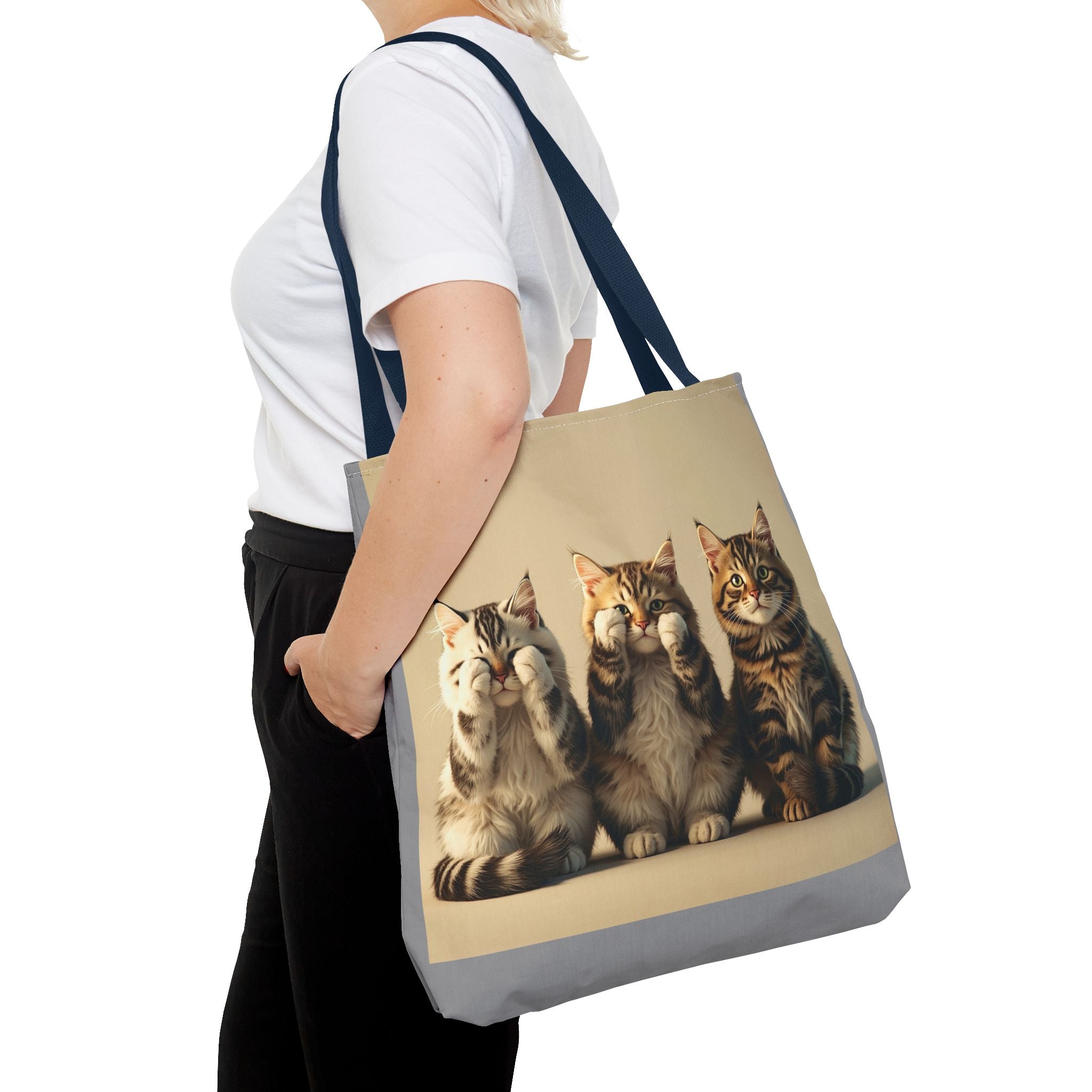 Tote Bag - Three Cats, Carry-All Shoulder Bag, Reusable Shopping Tote, Gift for Animal Lovers
