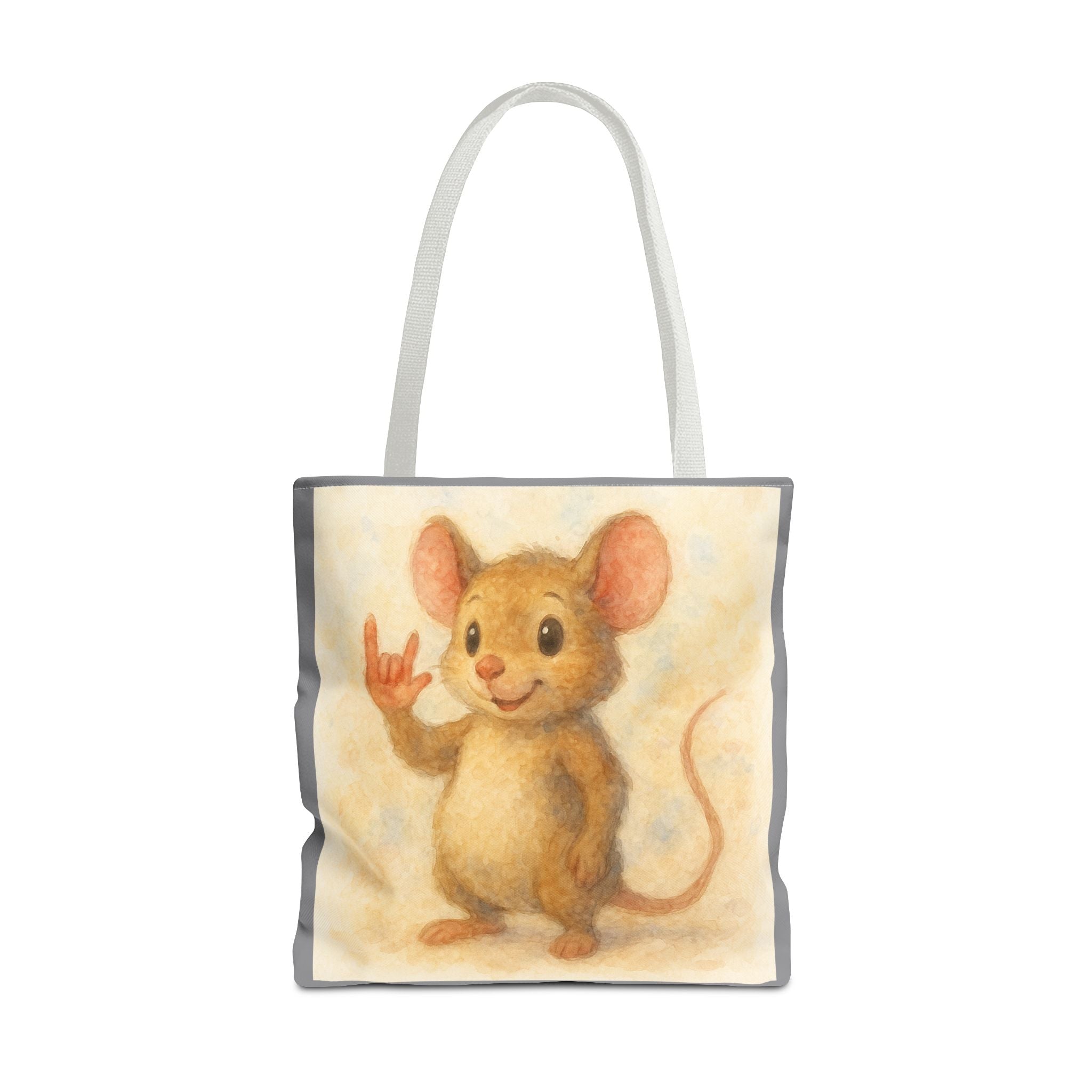 Tote Bag - Mouse 3 I Love You, Cute Animal Print, Carry-All Shoulder Bag, Reusable Shopping Tote, Gift for Animal Lovers