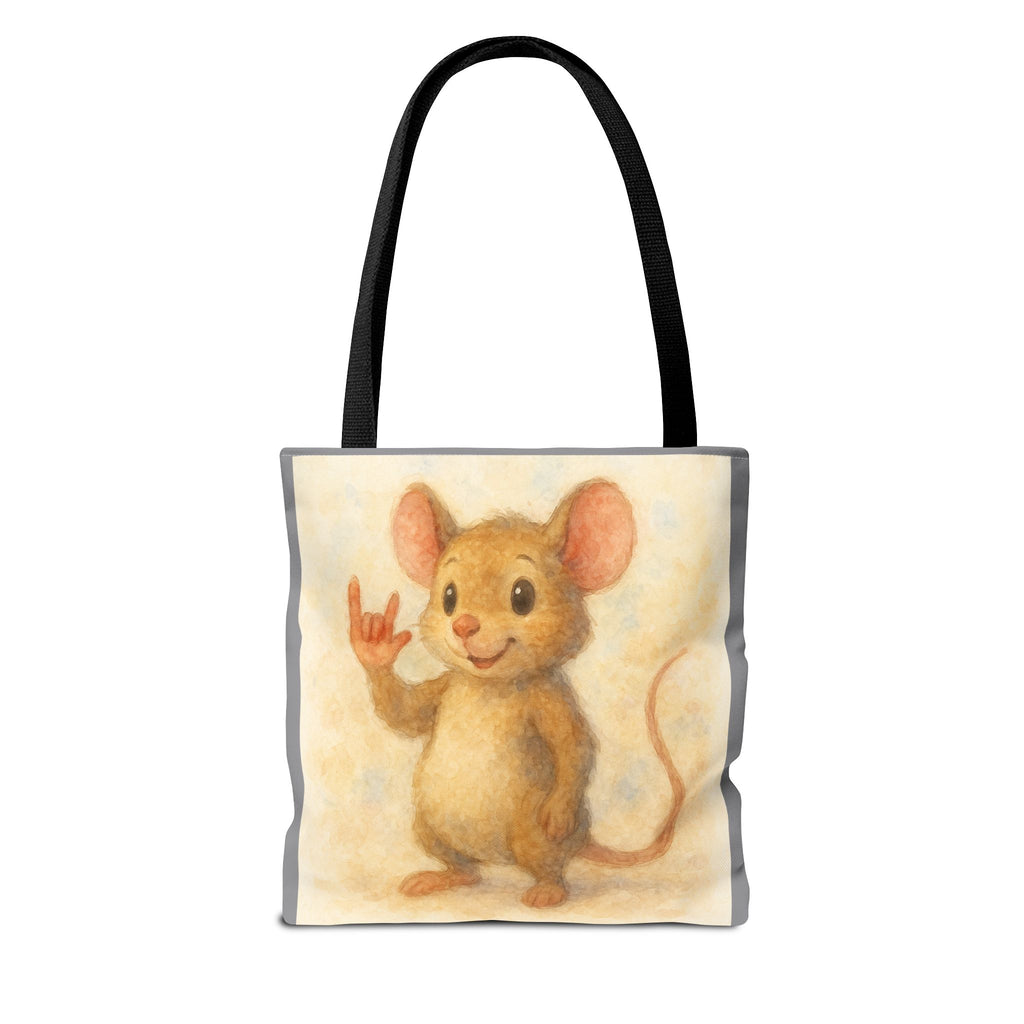 Tote Bag - Mouse 3 I Love You, Cute Animal Print, Carry-All Shoulder Bag, Reusable Shopping Tote, Gift for Animal Lovers