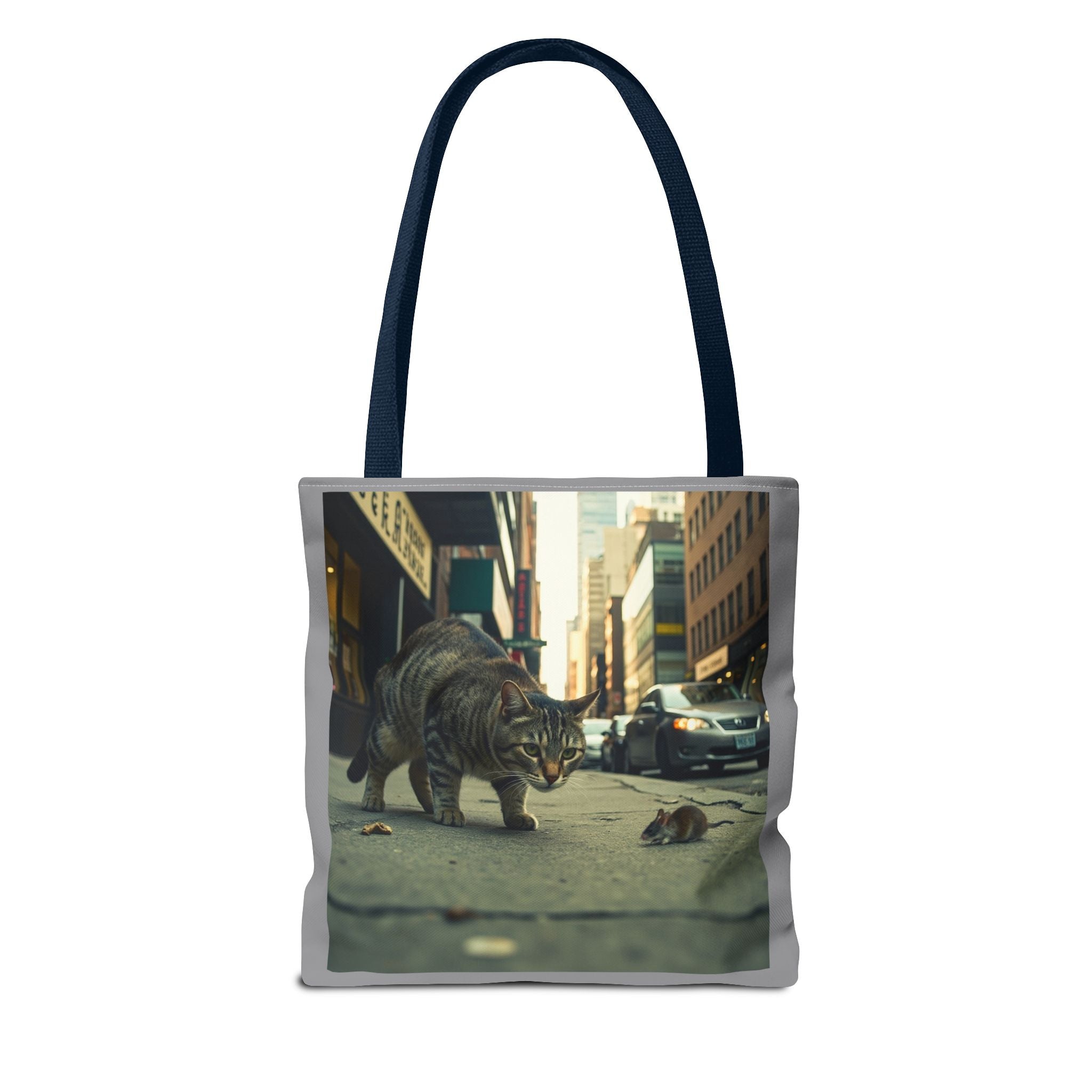 Cat and Mouse Tote Bag, Kitty Tote, Animal Print Bag, Cute Carryall, Canvas Shoulder Bag, Cat Lover Gift