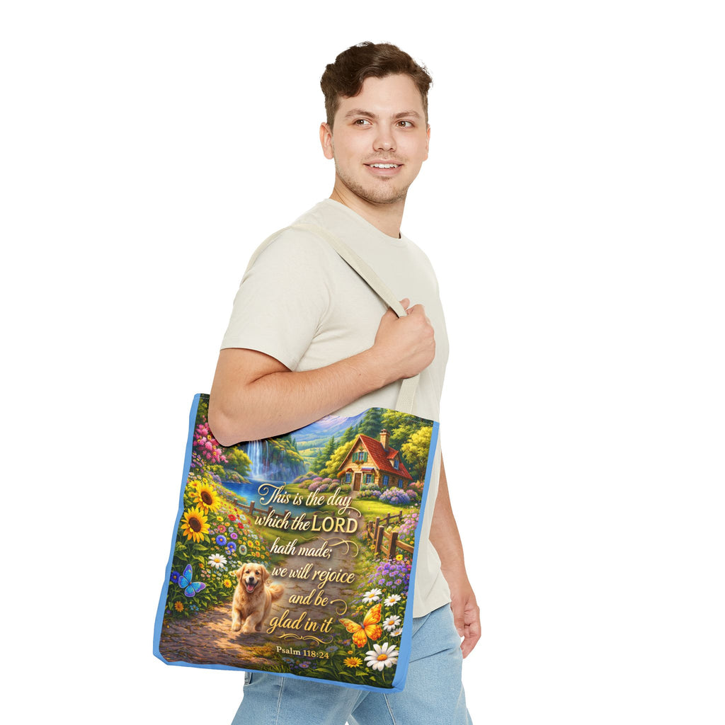 This Is The Day Which The Lord Hath Made | Christian Tote Bag | Scripture Canvas Tote