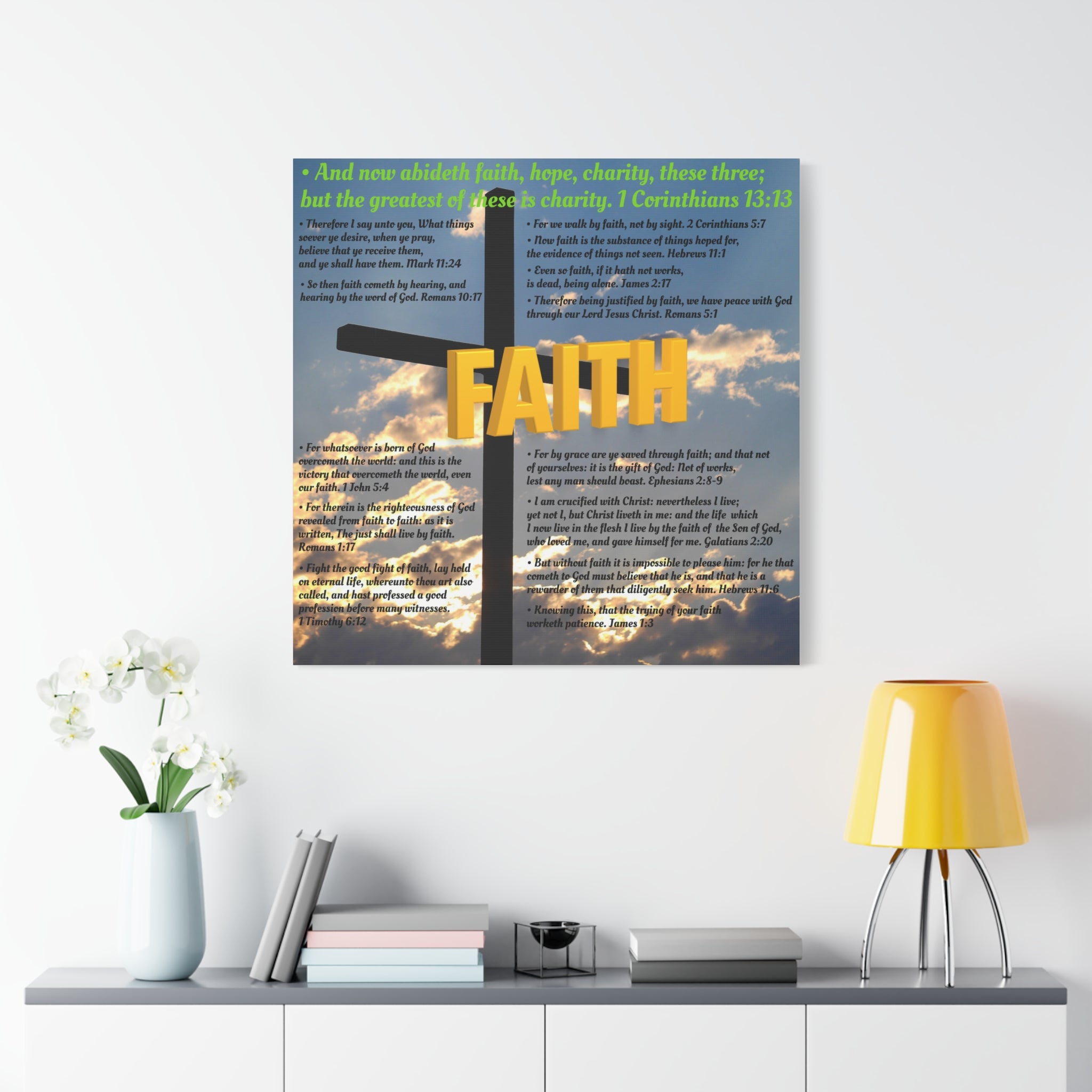 Faith Set 1 of 3 Canvas Art, Stretched Canvas Print Wall Decor, Unique Gift Idea