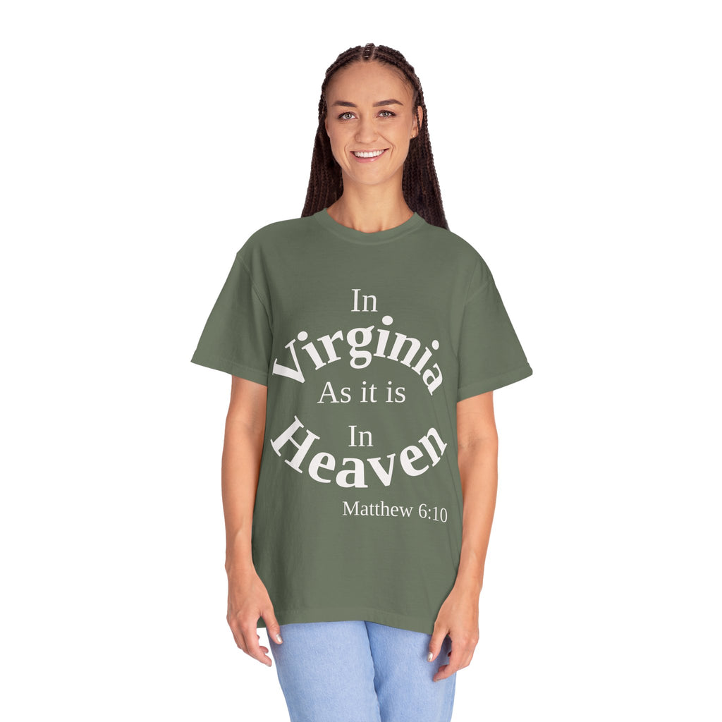 Virginia Unisex T-Shirt, Matthew 6:10 Faith Apparel, Everyday Inspiration Tee, Home State Love Christian Clothing