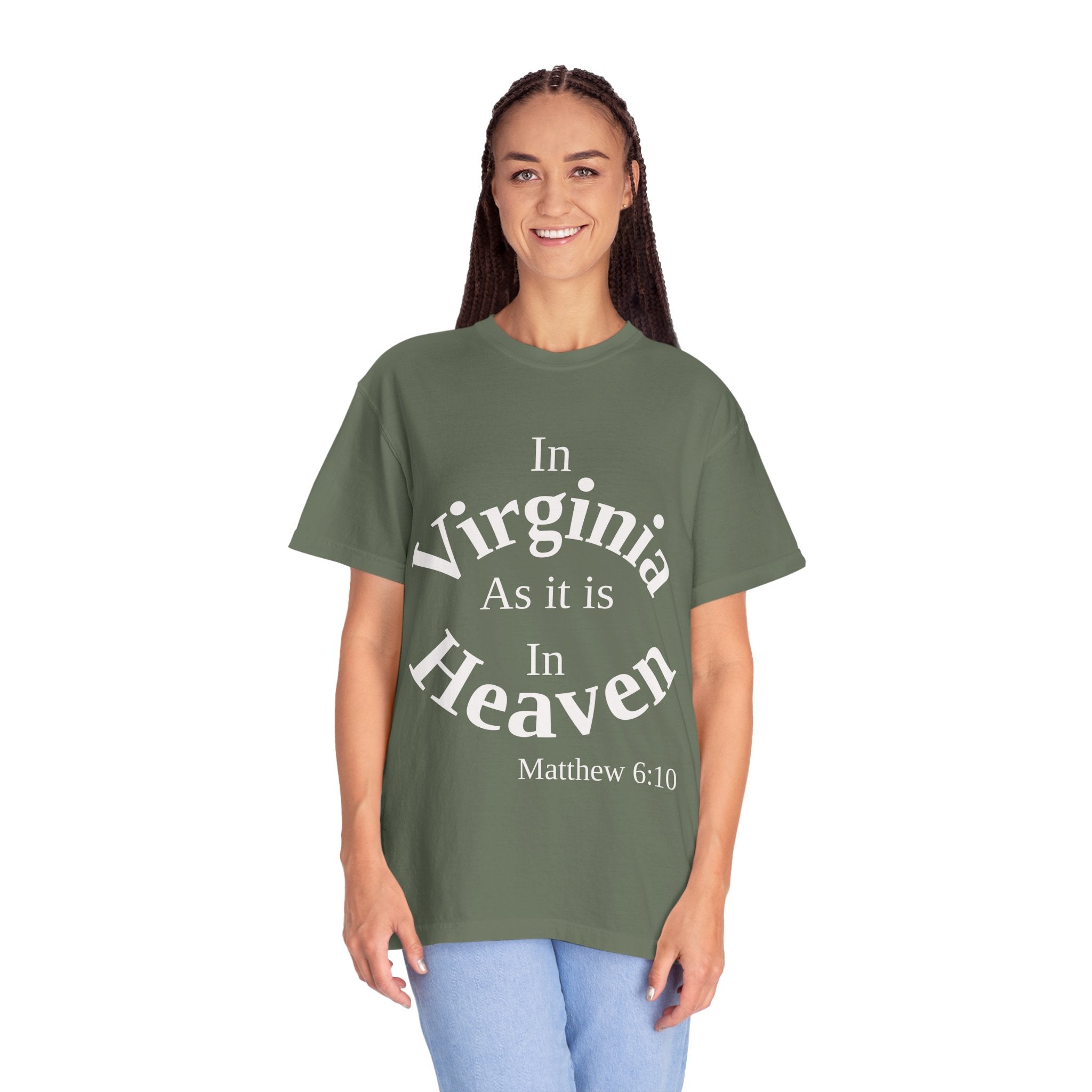 Virginia Unisex T-Shirt, Matthew 6:10 Faith Apparel, Everyday Inspiration Tee, Home State Love Christian Clothing