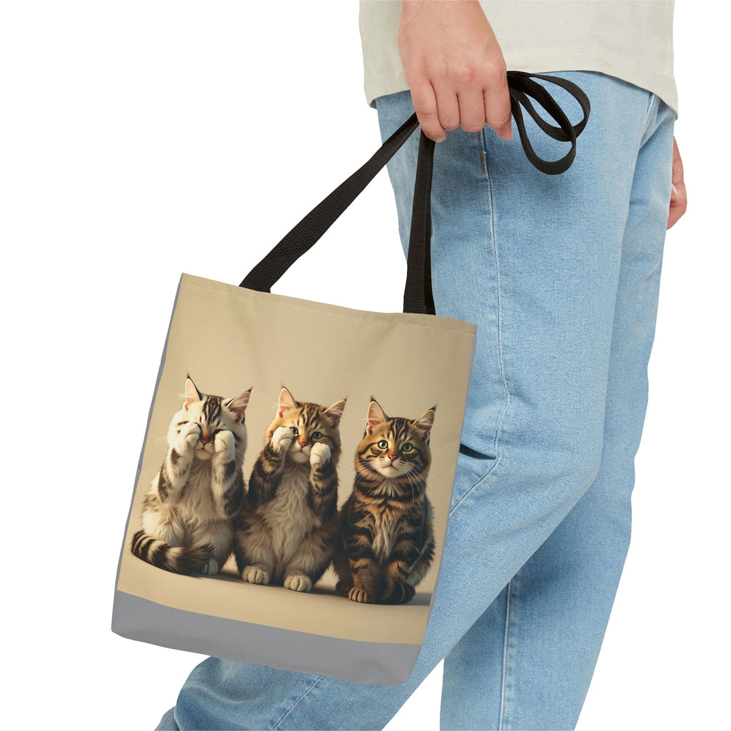 Tote Bag - Three Cats, Carry-All Shoulder Bag, Reusable Shopping Tote, Gift for Animal Lovers