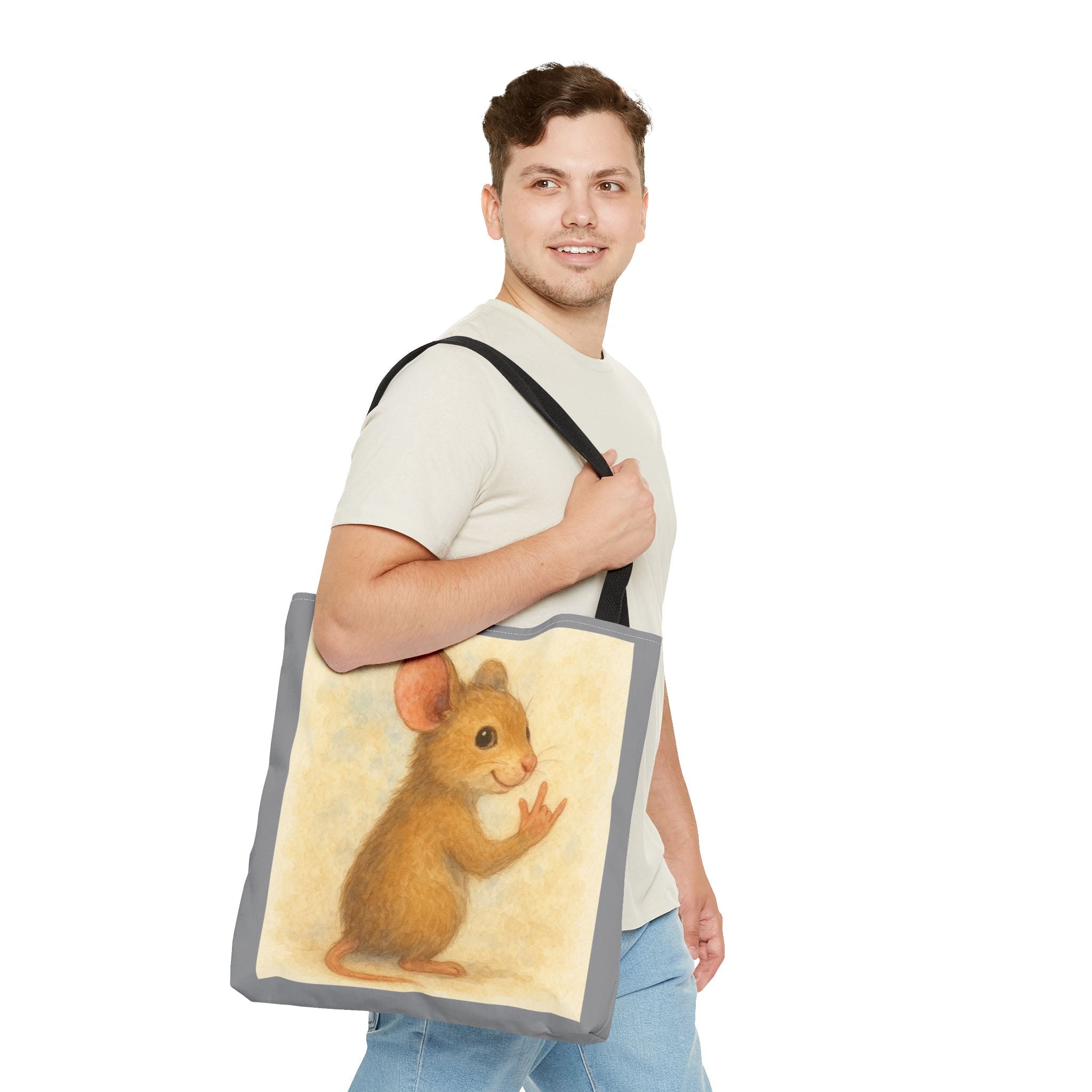 Tote Bag - Mouse 2 I Love You, Cute Animal Print, Carry-All Shoulder Bag, Reusable Shopping Tote, Gift for Animal Lovers