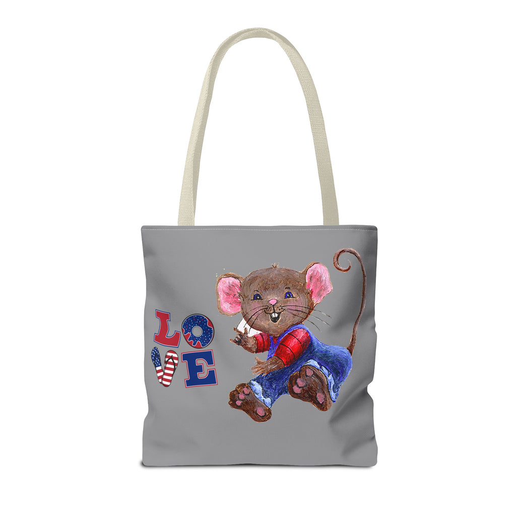 I Love You Mouse Patriotic LOVE Tote Bag | Mouse 1 AND Mouse 2 | All-Over Print