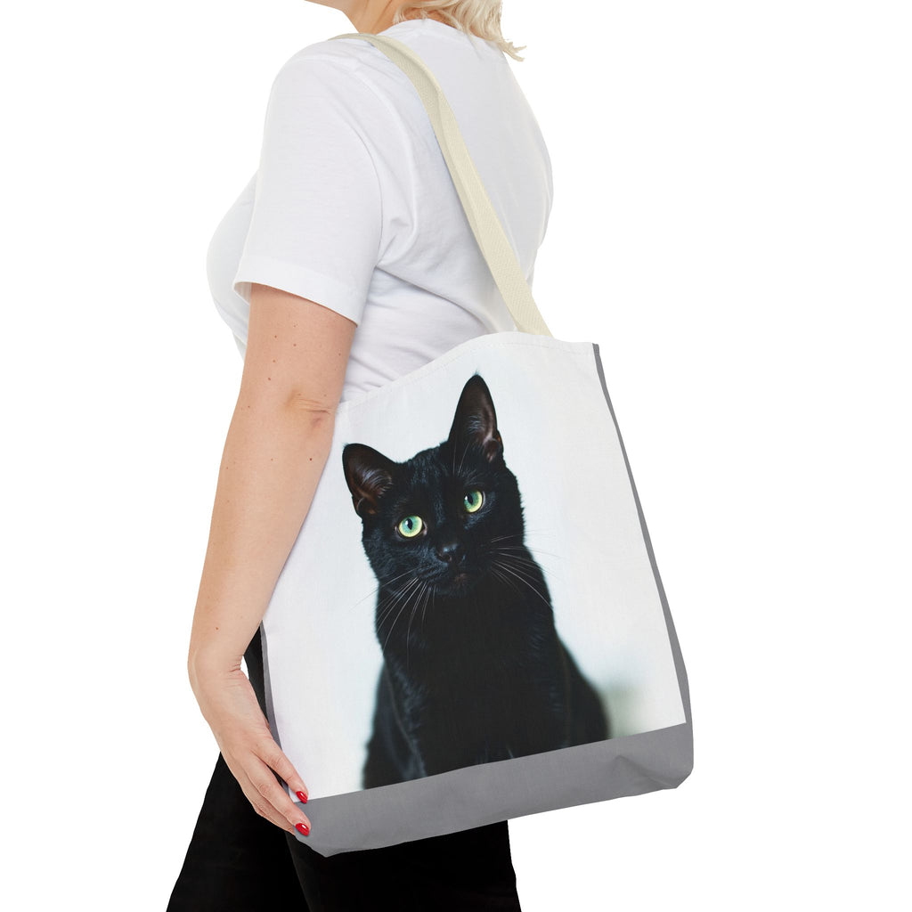 Tote Bag - Black Cat, Carry-All Shoulder Bag, Reusable Shopping Tote, Gift for Animal Lovers