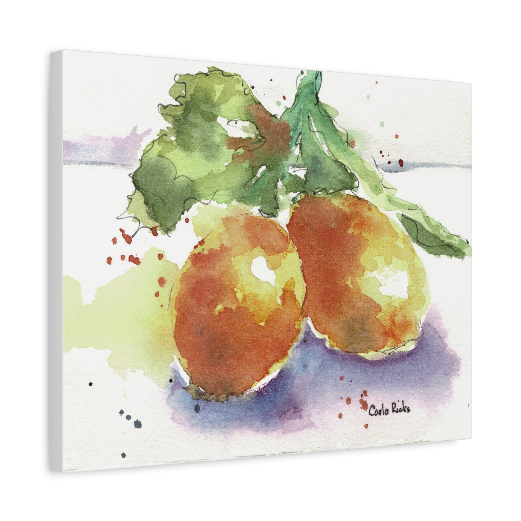 Canvas Print, Handpainted Watercolor of Yellow Lemons, Fine Art Wall Decor, Fruit Artwork, Kitchen Wall Art, Home Decor Print