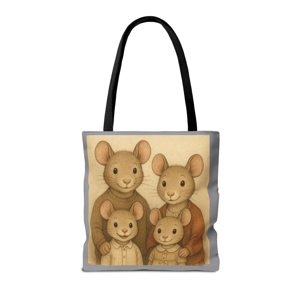 Tote Bag - Mouse Family, Cute Animal Print, Carry-All Shoulder Bag, Reusable Shopping Tote, Gift for Animal Lovers