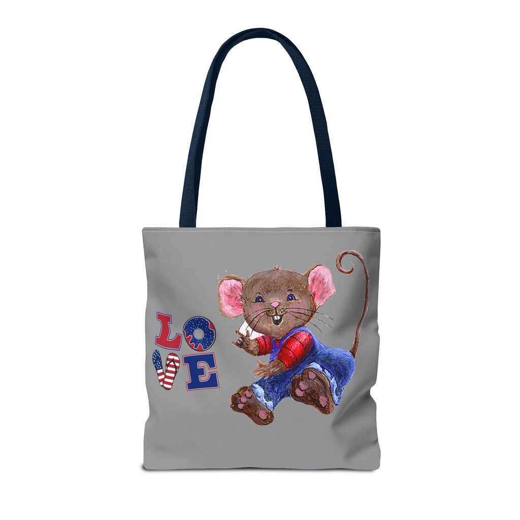 I Love You Mouse Patriotic LOVE Tote Bag | Mouse 2 | All-Over Print