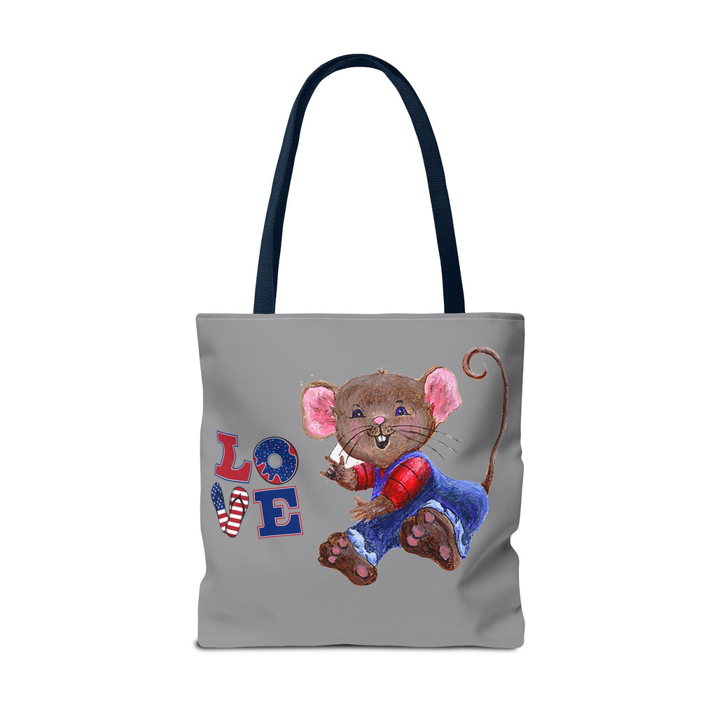 I Love You Mouse Patriotic LOVE Tote Bag | Mouse 2 | All-Over Print