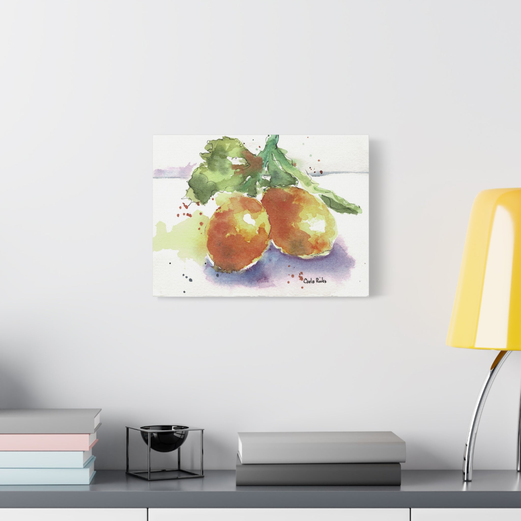 Canvas Print, Handpainted Watercolor of Yellow Lemons, Fine Art Wall Decor, Fruit Artwork, Kitchen Wall Art, Home Decor Print