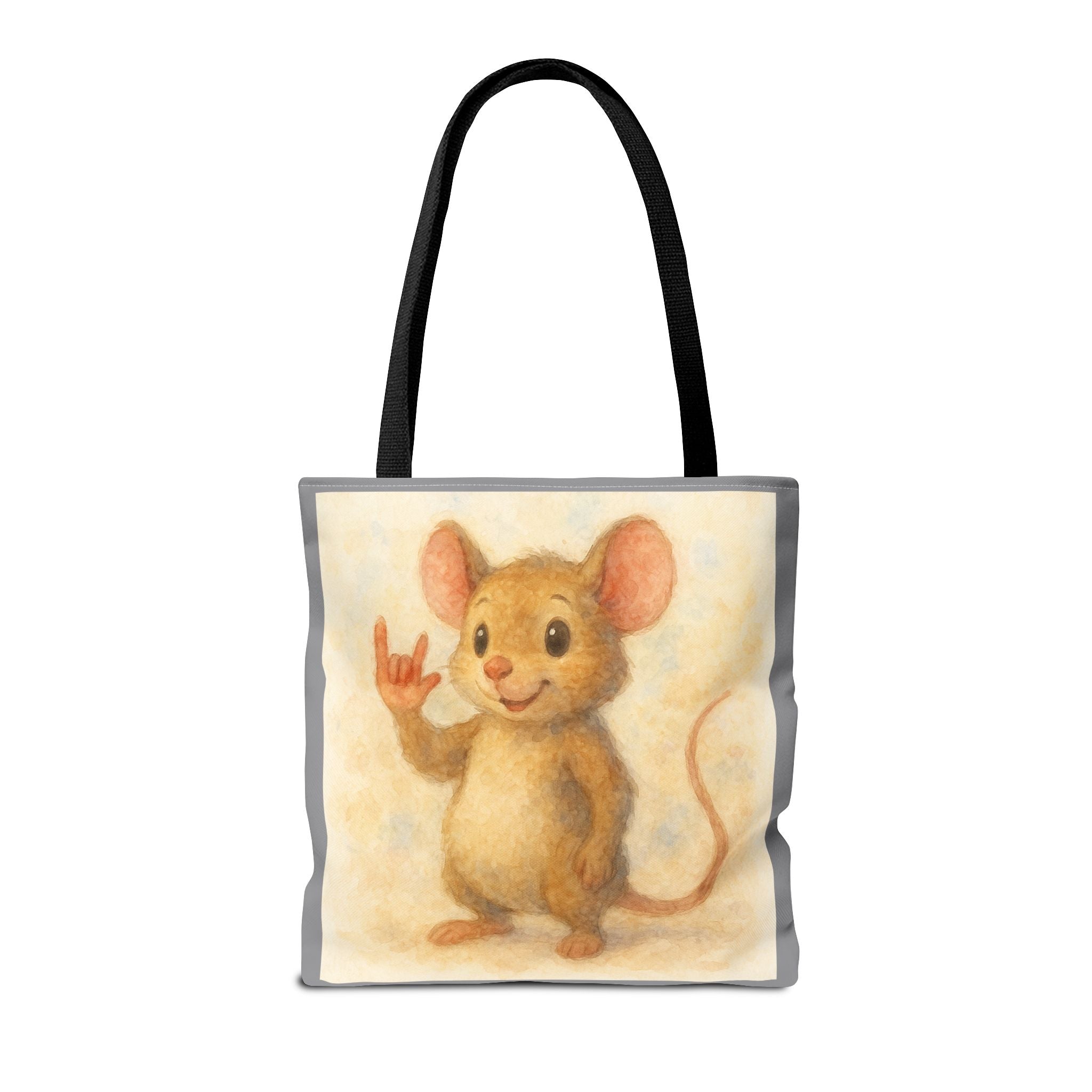 Tote Bag - Mouse 3 I Love You, Cute Animal Print, Carry-All Shoulder Bag, Reusable Shopping Tote, Gift for Animal Lovers