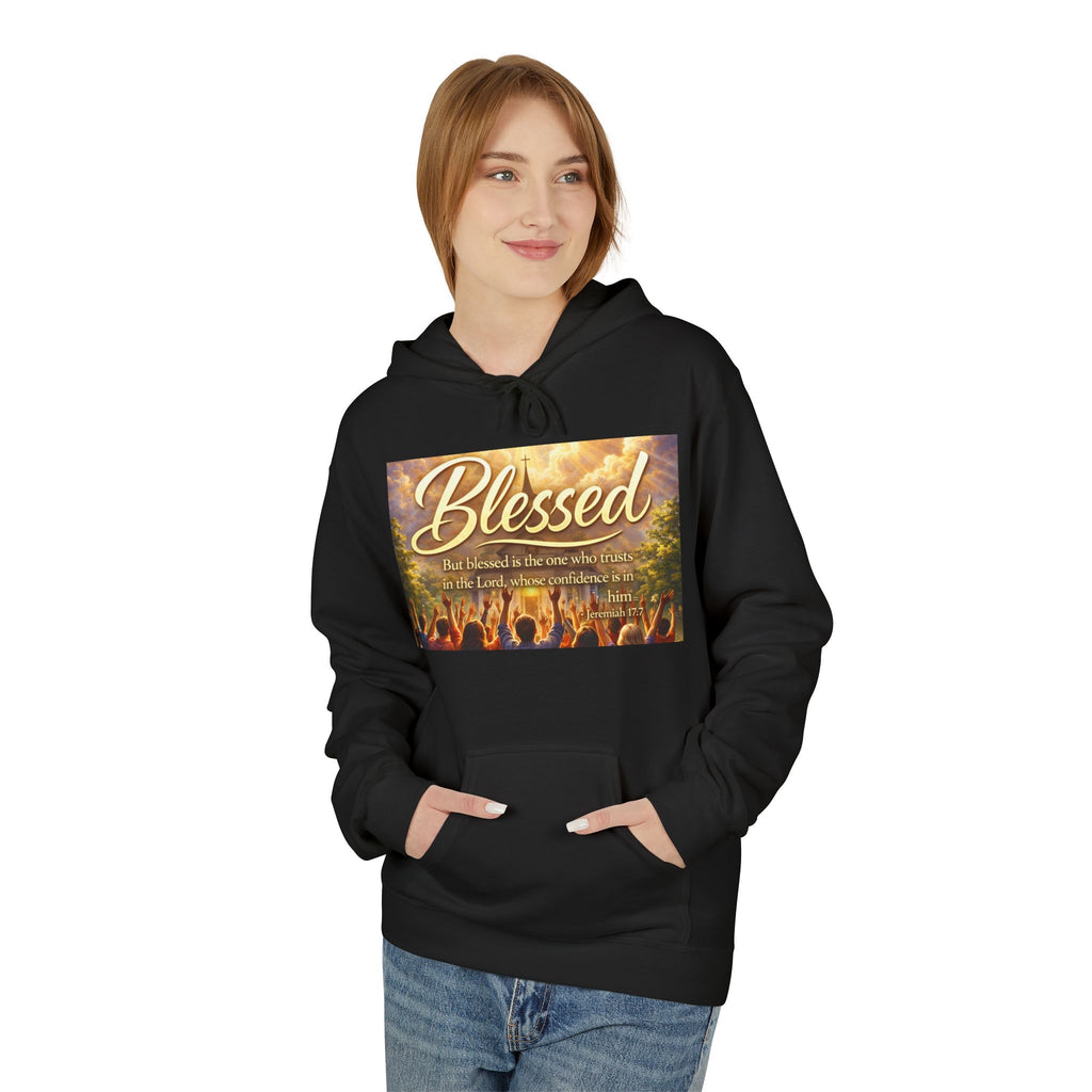 Blessed Worship Scene Hoodie | Christian Faith Sunrise Praise