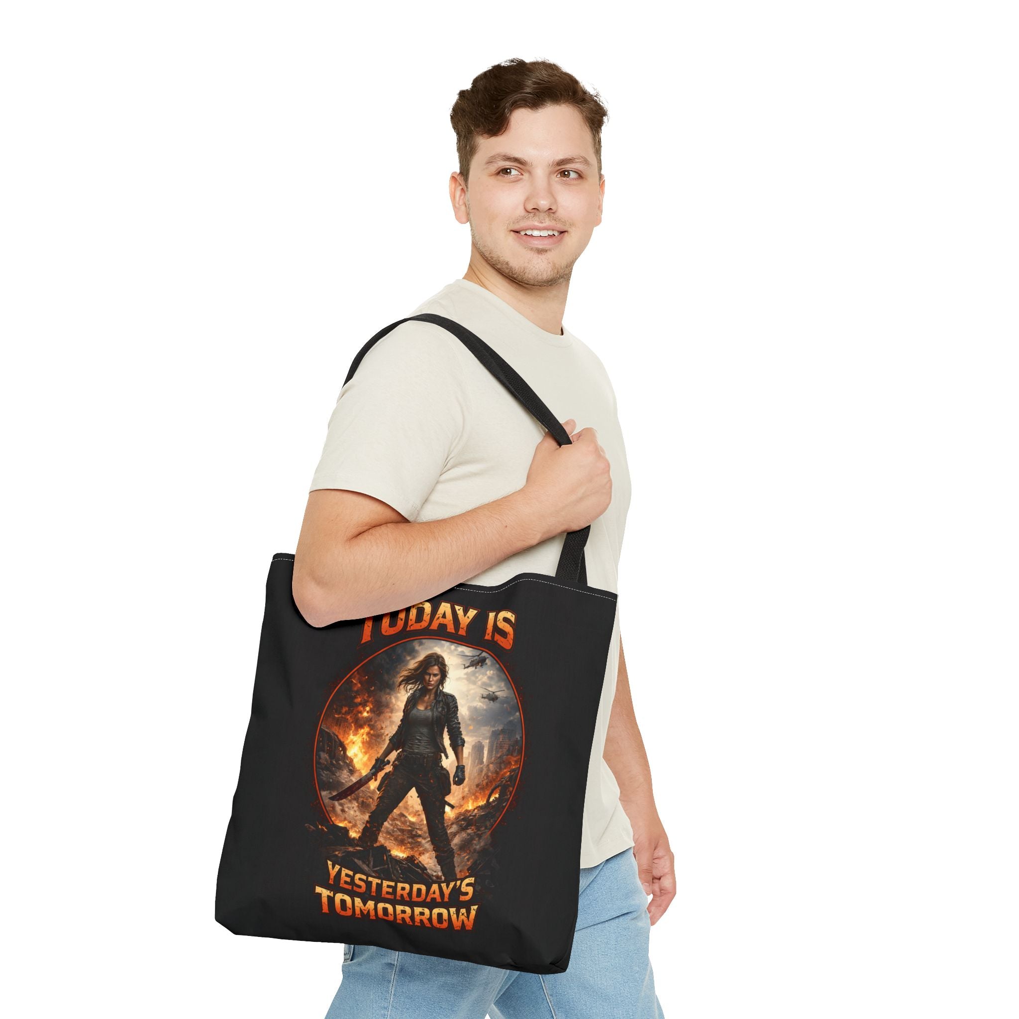 Today Is Yesterday's Tomorrow Tote Bag | Inspirational Quote Tote