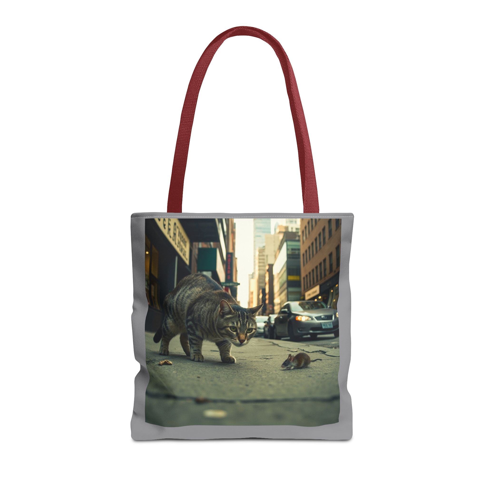 Cat and Mouse Tote Bag, Kitty Tote, Animal Print Bag, Cute Carryall, Canvas Shoulder Bag, Cat Lover Gift