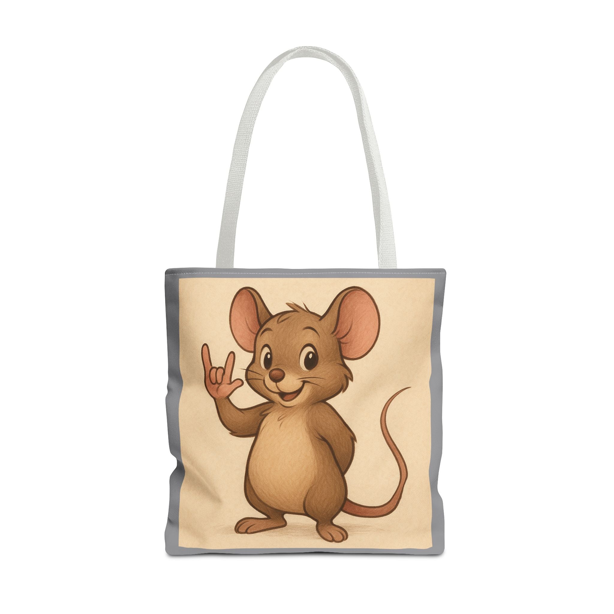 Tote Bag - Mouse I Love You, Cute Animal Print, Carry-All Shoulder Bag, Reusable Shopping Tote, Gift for Animal Lovers, Eco-Friendly Grocery