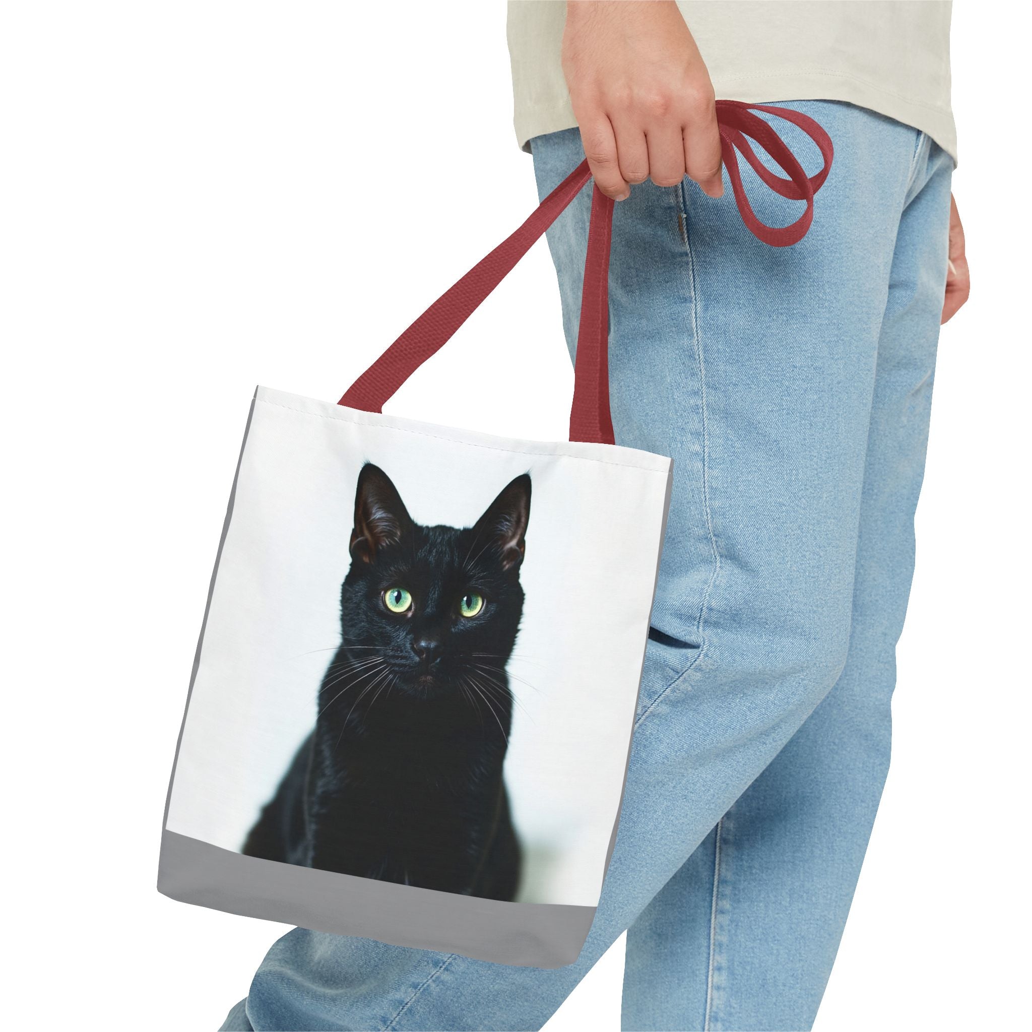 Tote Bag - Black Cat, Carry-All Shoulder Bag, Reusable Shopping Tote, Gift for Animal Lovers