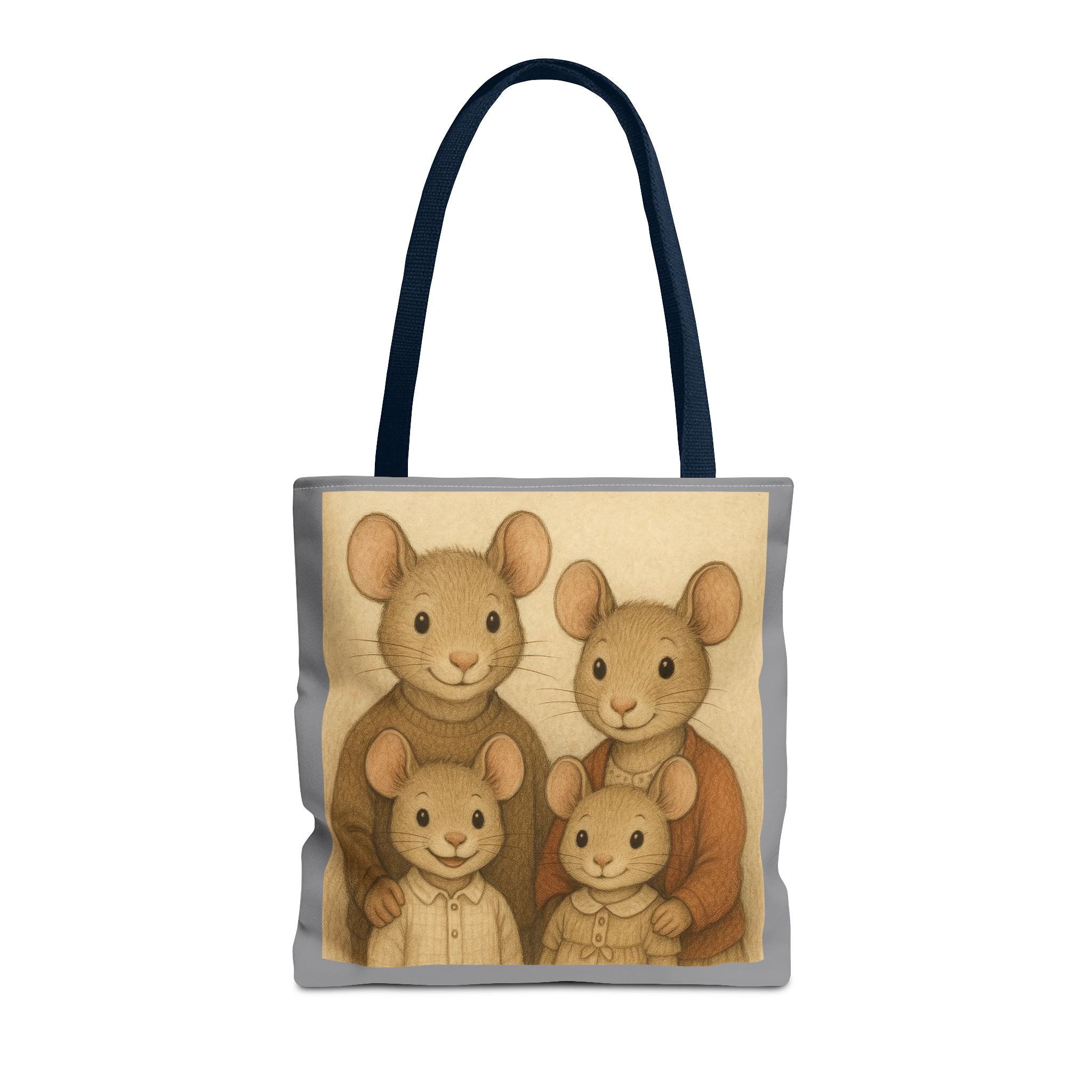 Tote Bag - Mouse Family, Cute Animal Print, Carry-All Shoulder Bag, Reusable Shopping Tote, Gift for Animal Lovers