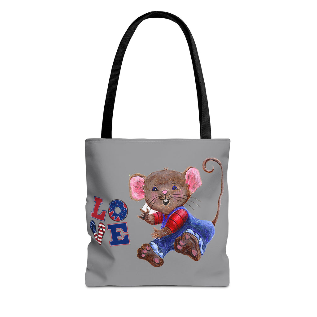 I Love You Mouse Patriotic LOVE Tote Bag | Mouse 2 | All-Over Print