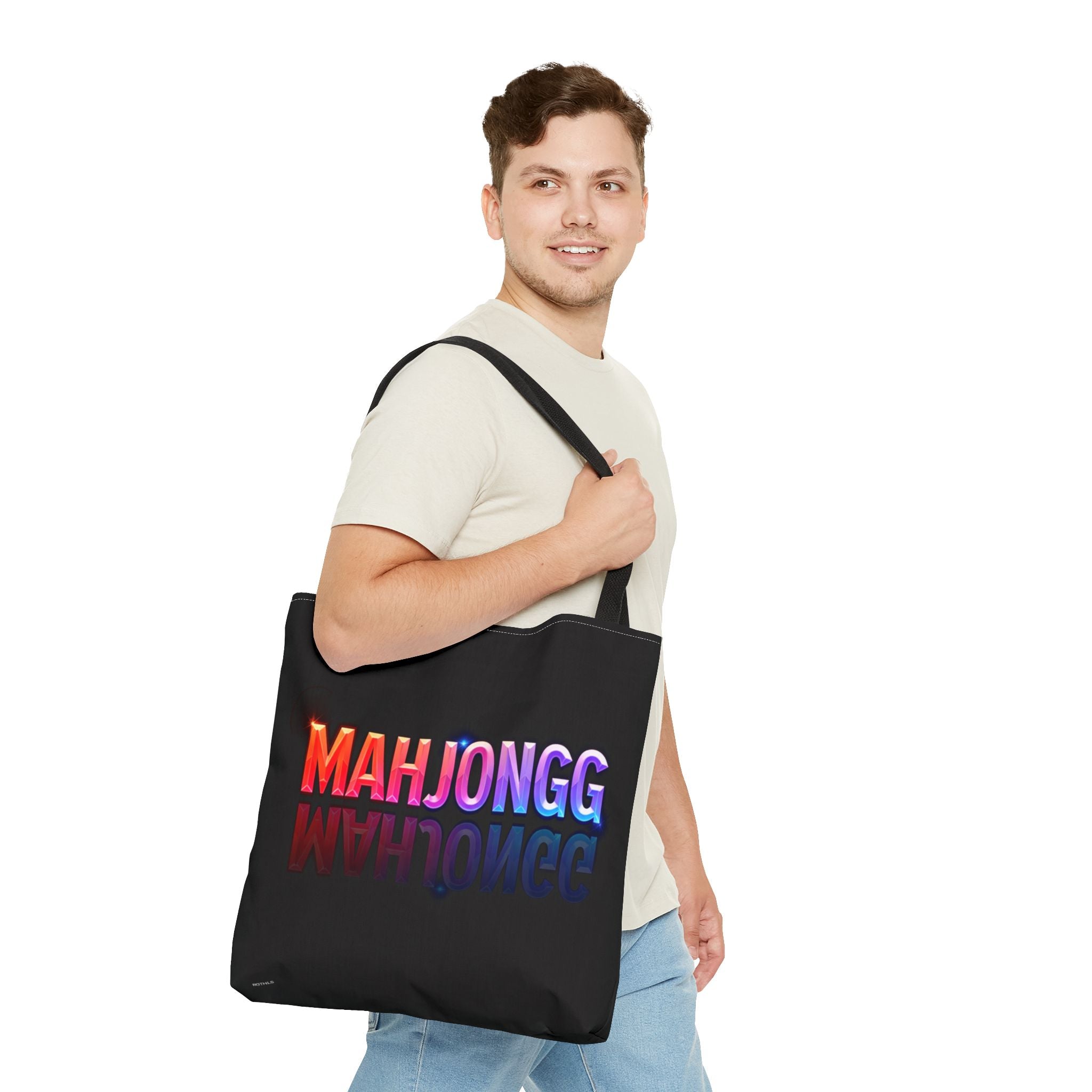 Black American Mahjongg Tiles Tote Bag | All-Over Print Tote
