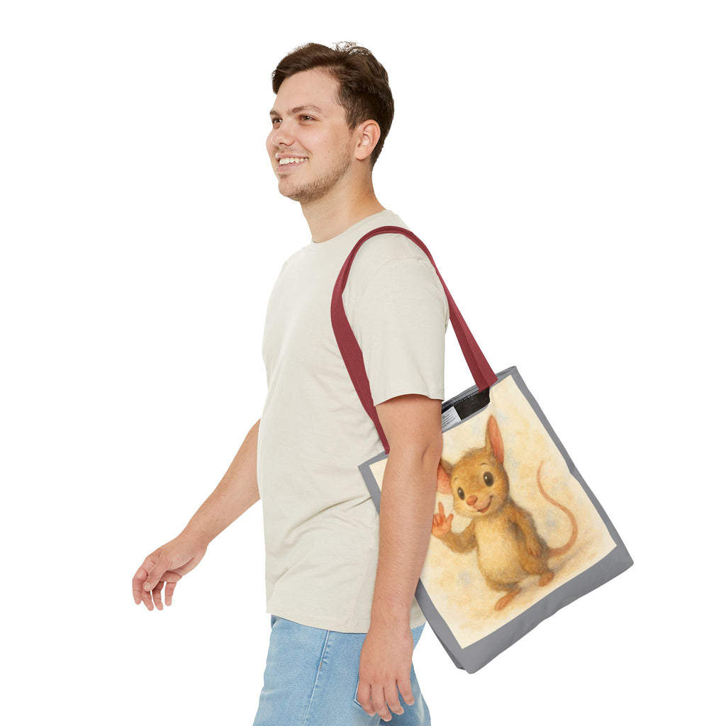 Tote Bag - Mouse 3 I Love You, Cute Animal Print, Carry-All Shoulder Bag, Reusable Shopping Tote, Gift for Animal Lovers