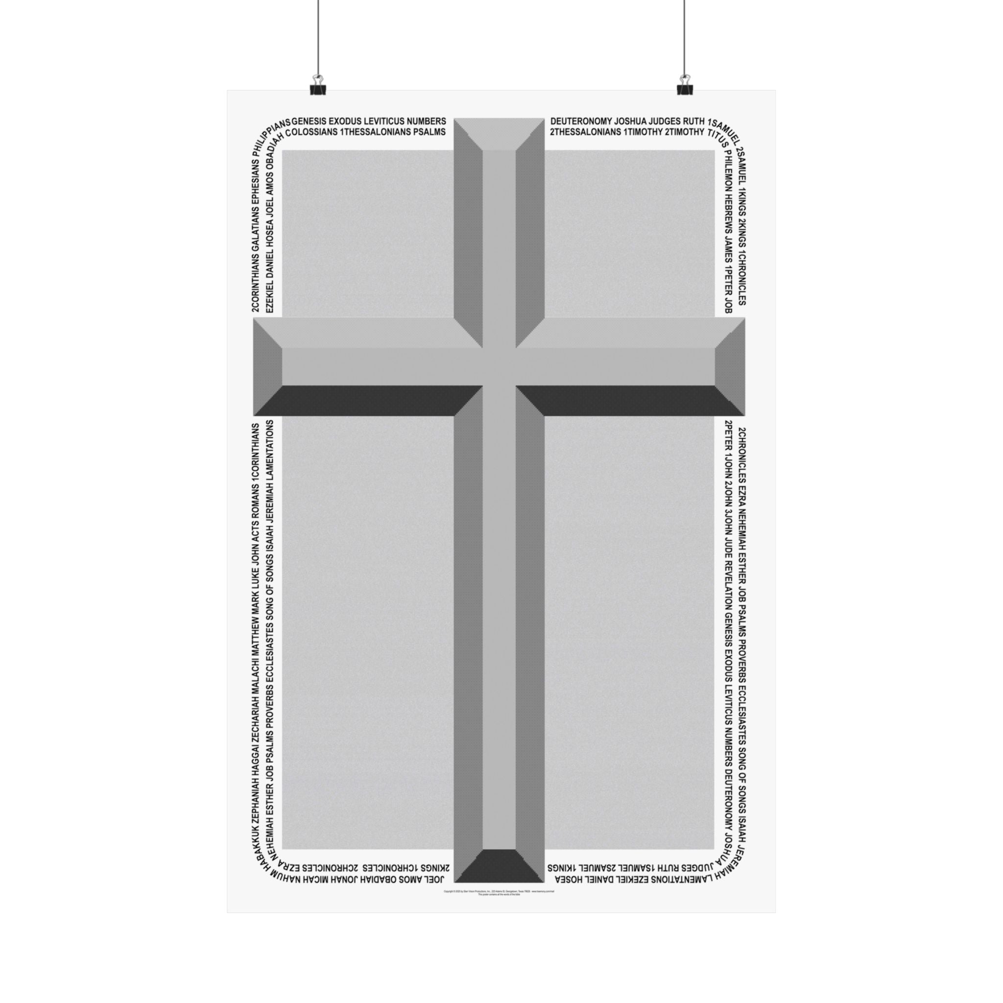 Amazing Bible Poster | Every Verse Of The Bible Background | 3D Geometric Cross Matte Poster | Religious Wall Art, Minimal Christian Print