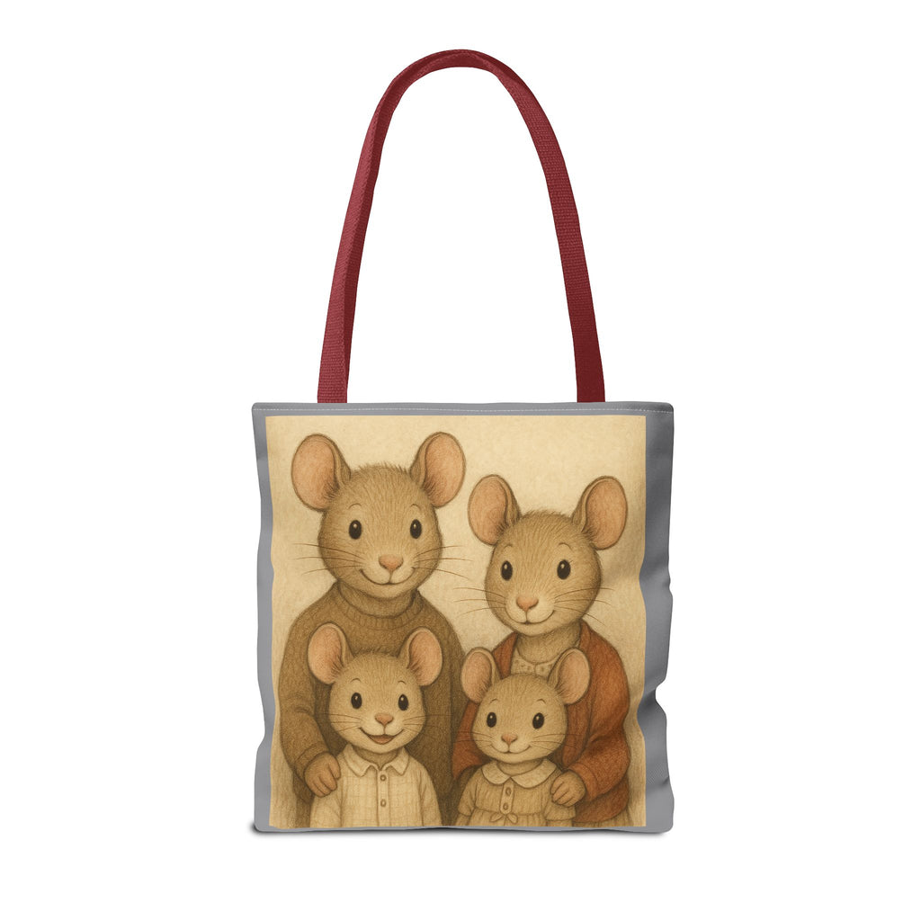 Tote Bag - Mouse Family, Cute Animal Print, Carry-All Shoulder Bag, Reusable Shopping Tote, Gift for Animal Lovers
