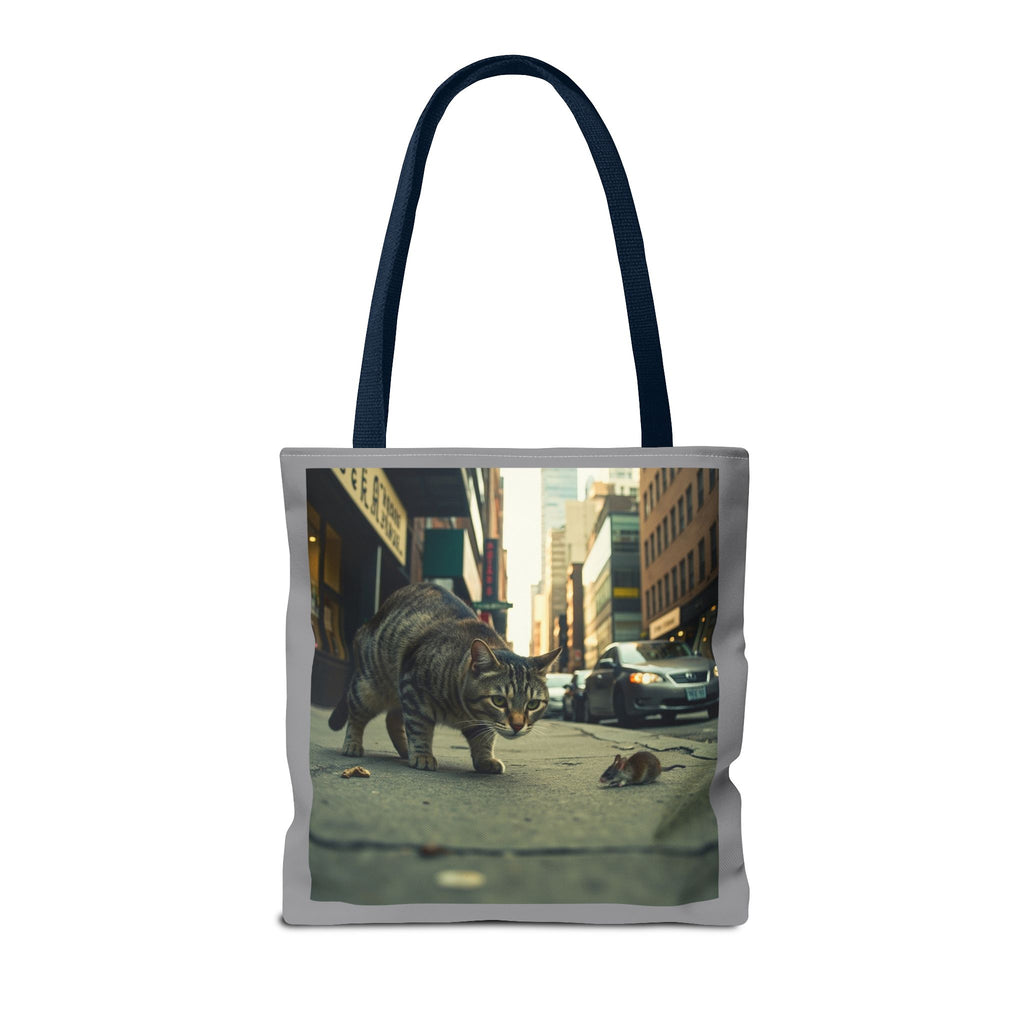 Cat and Mouse Tote Bag, Kitty Tote, Animal Print Bag, Cute Carryall, Canvas Shoulder Bag, Cat Lover Gift