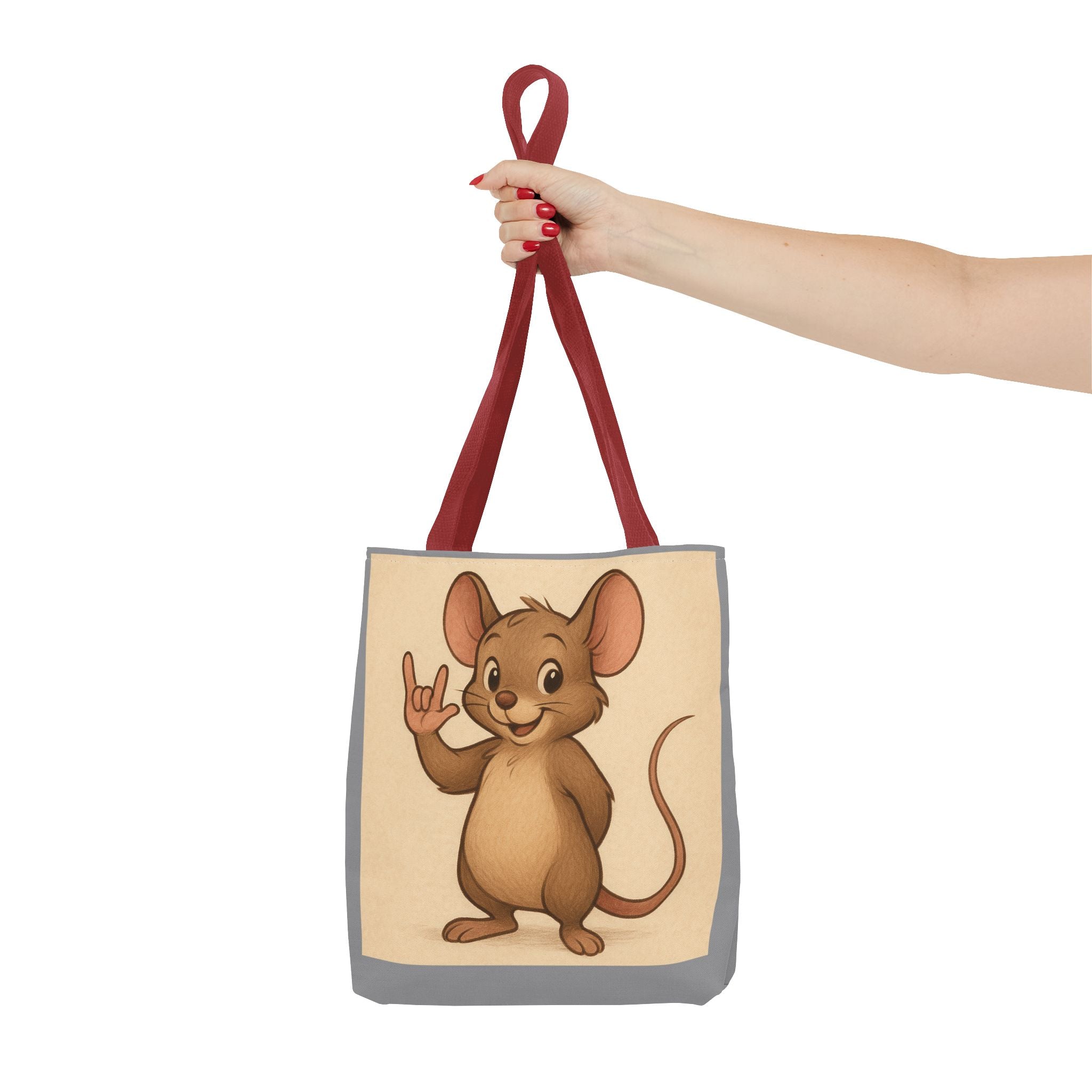 Tote Bag - Mouse I Love You, Cute Animal Print, Carry-All Shoulder Bag, Reusable Shopping Tote, Gift for Animal Lovers, Eco-Friendly Grocery