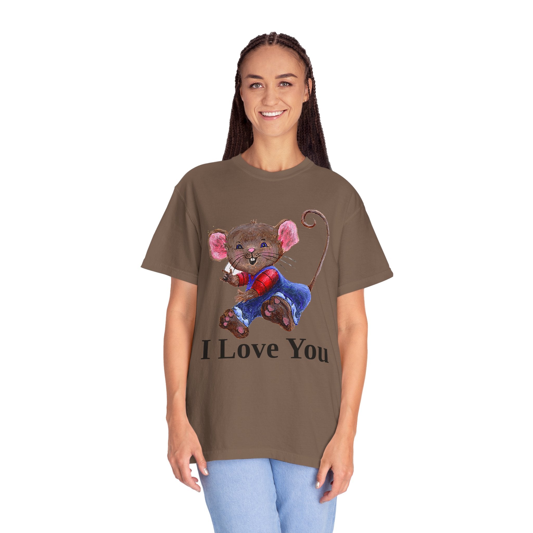 I Love You Mouse Version 2 Unisex T-shirt, Apparel, Clothing, Cute Mouse Tee, Christian Gift, Casual Top